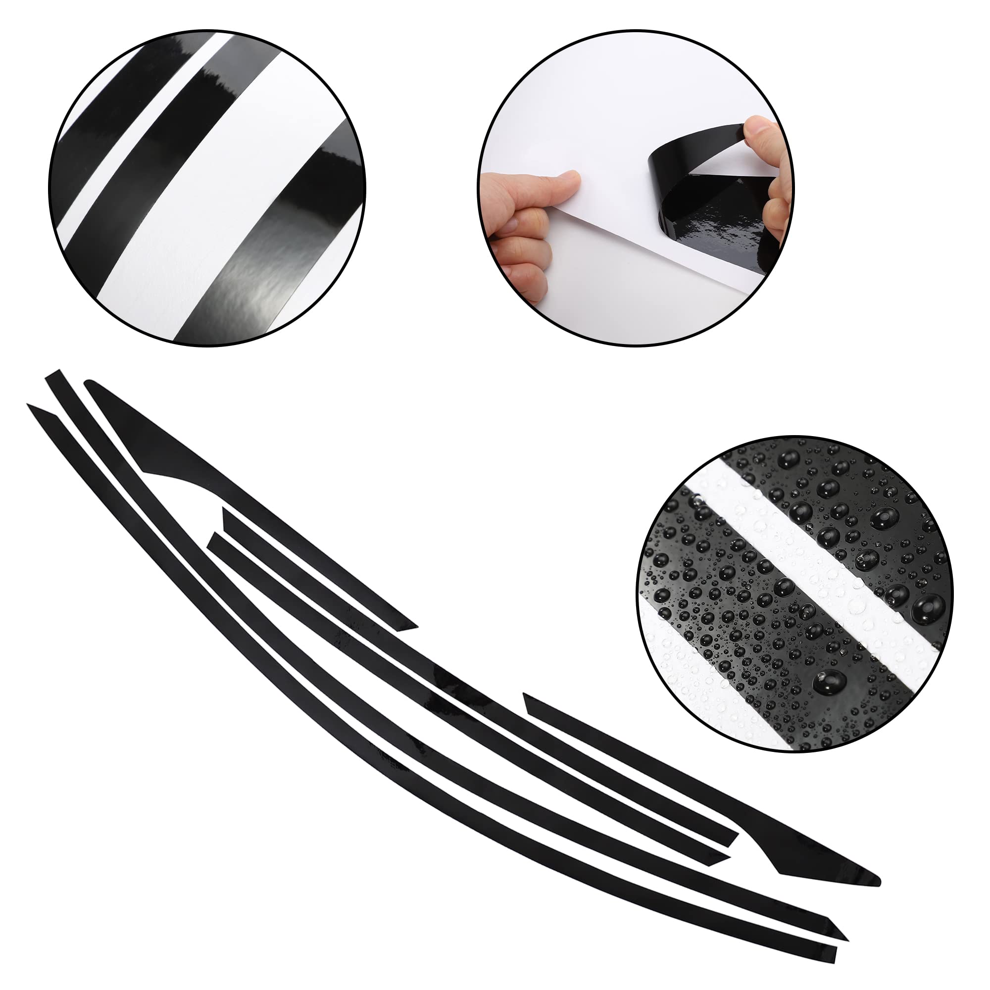 Tomall Car Window Edge Vinyl Stickers Compatible With Honda 10Th Civic 2016 2017 2018 2019 2020 2021 Auto Window Cover Strip Trim Accessories (Glossy Black)