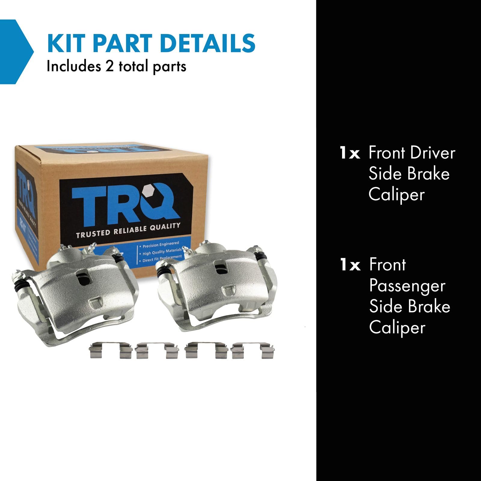 Trq Front Brake Caliper Set Compatible With 2002-2004 Honda Cr-V 2003-2011 Element