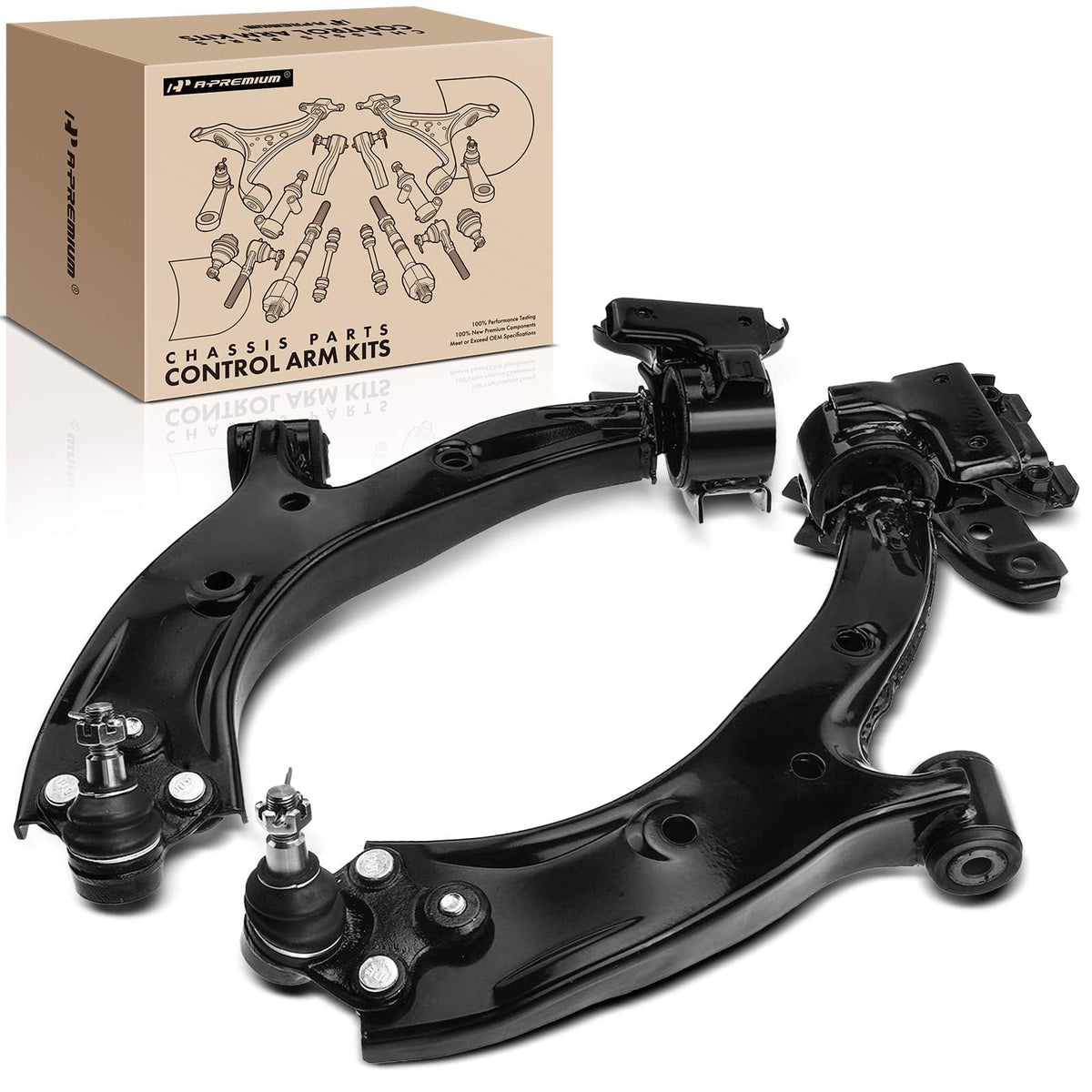 A-Premium 2 x Front Lower Control Arm, with Ball Joint & Bushing, Compatible with Honda CR-V 2007 2008 2009 2010 2011