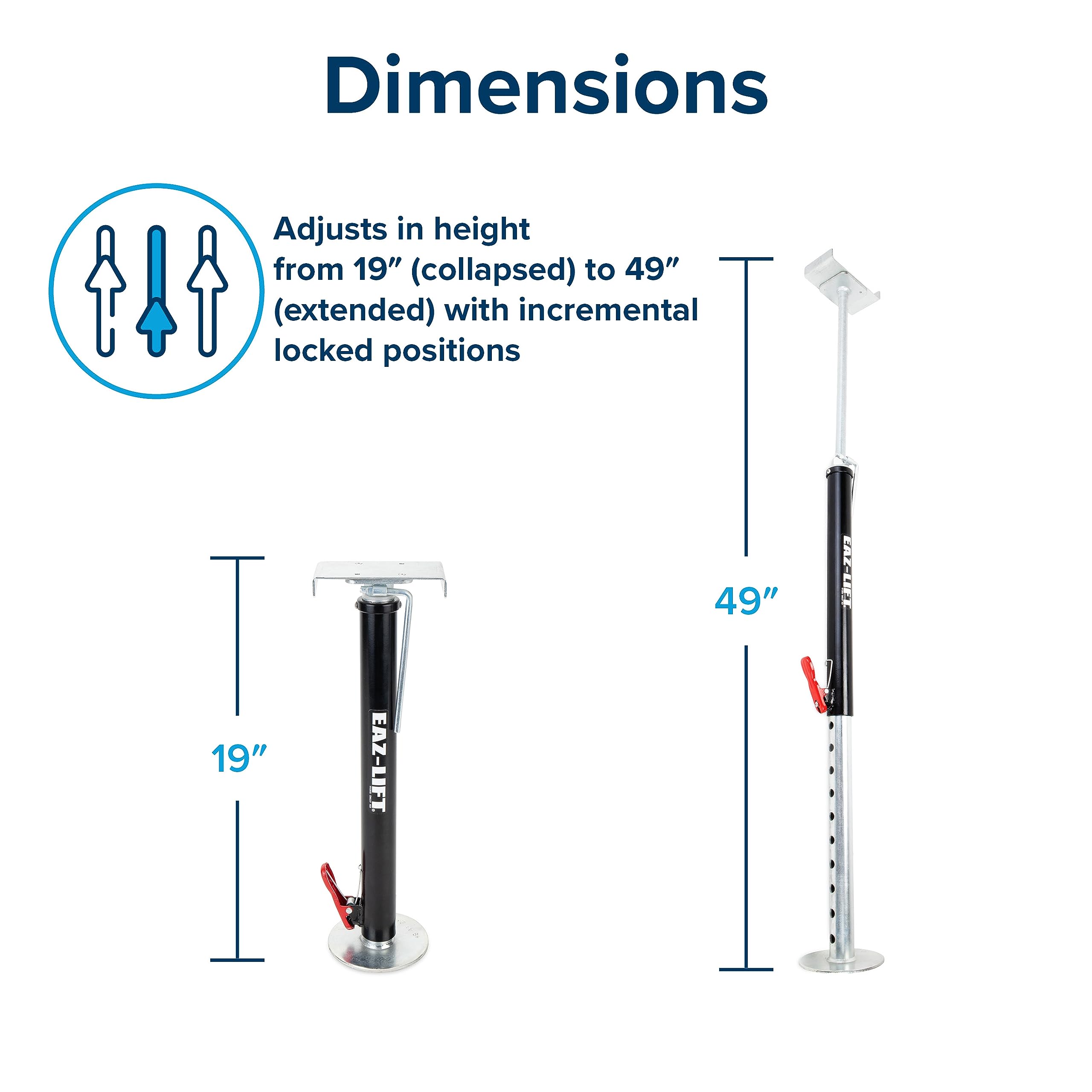 Camco Eaz-Lift Adjustable Camper/Rv Slide-Out Supports - Features A 5,000Lb Weight Capacity Per Support, A Quick Release Pin, An