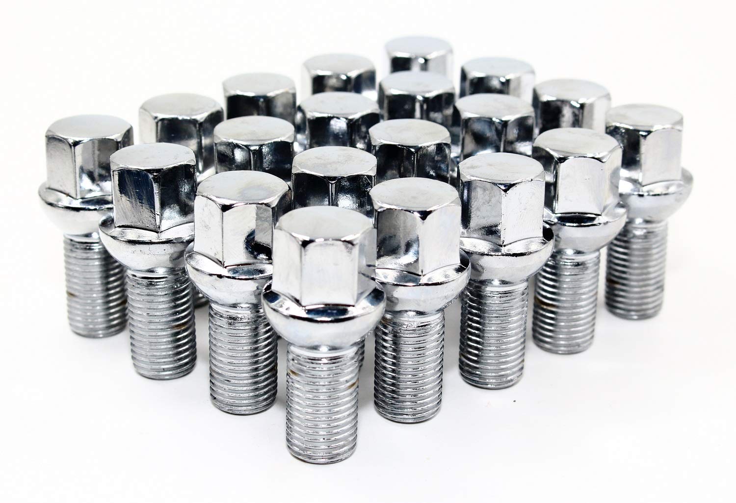 Set Of 20 Veritek 14X1.5Mm Chrome 24Mm Thread Length 17Mm Hex R12 Ball Seat Wheel Lug Bolts For Mercedes C Cls E Slc Class Facto