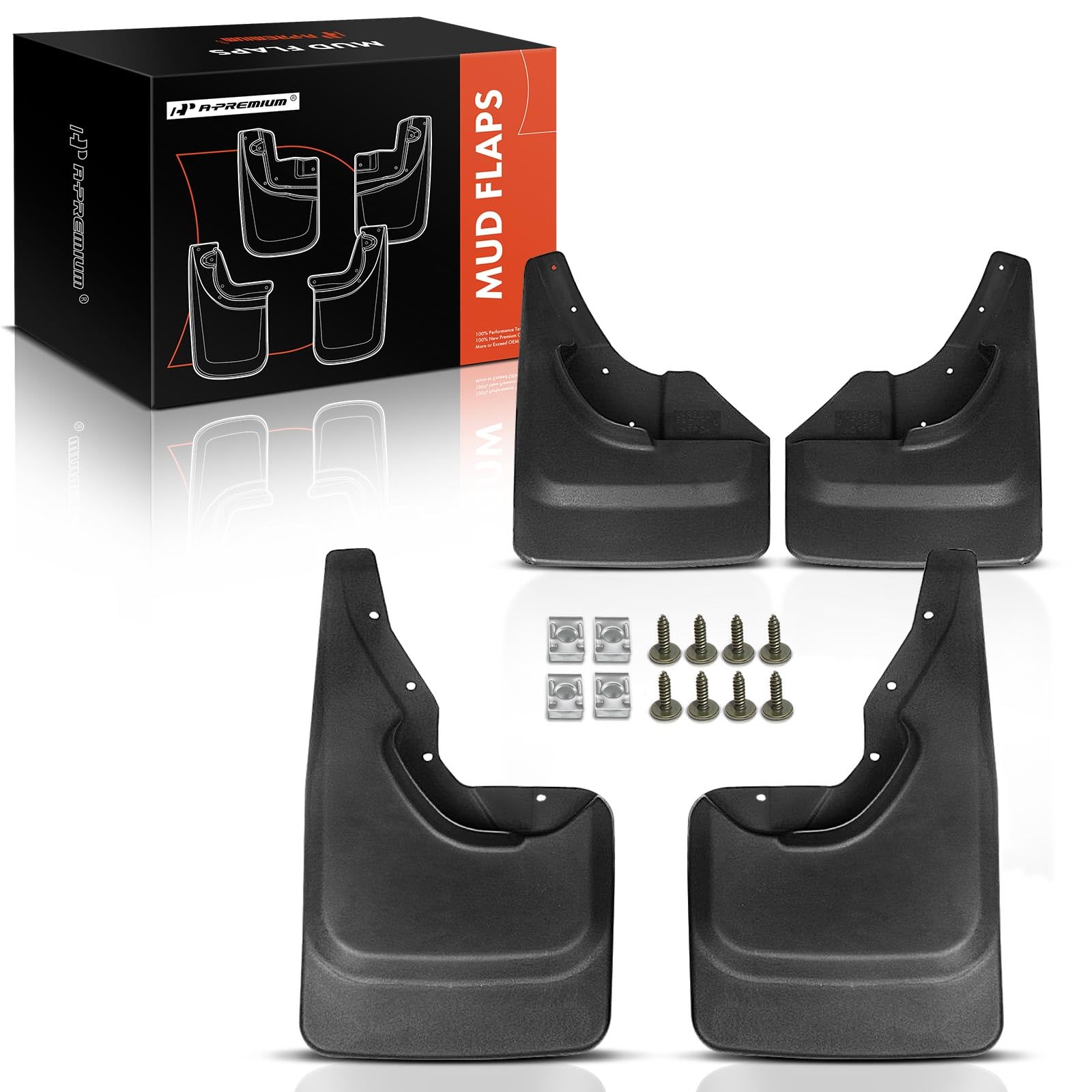 A-Premium Set Of 4Pcs Mud Flaps Splash Guards Mudguards Mudflaps Compatible With Jeep Wj Series Grand Cherokee, 1999-2004, Black