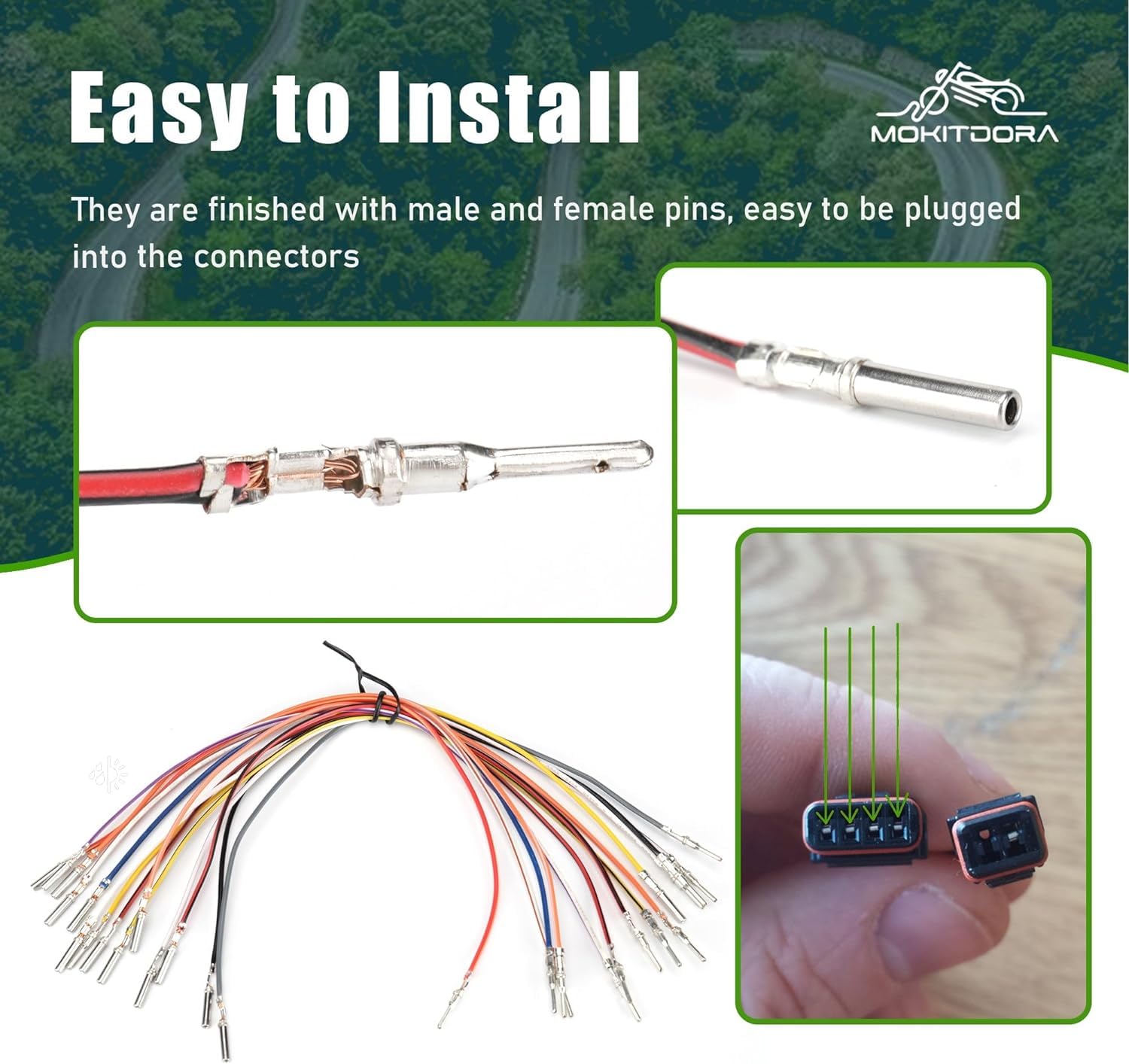 MoKitDora 14''-18'' CAN-Bus Handlebar Wiring Extension Harness Kit for 1996-2006 Harley Softail Dyna Sportster XL