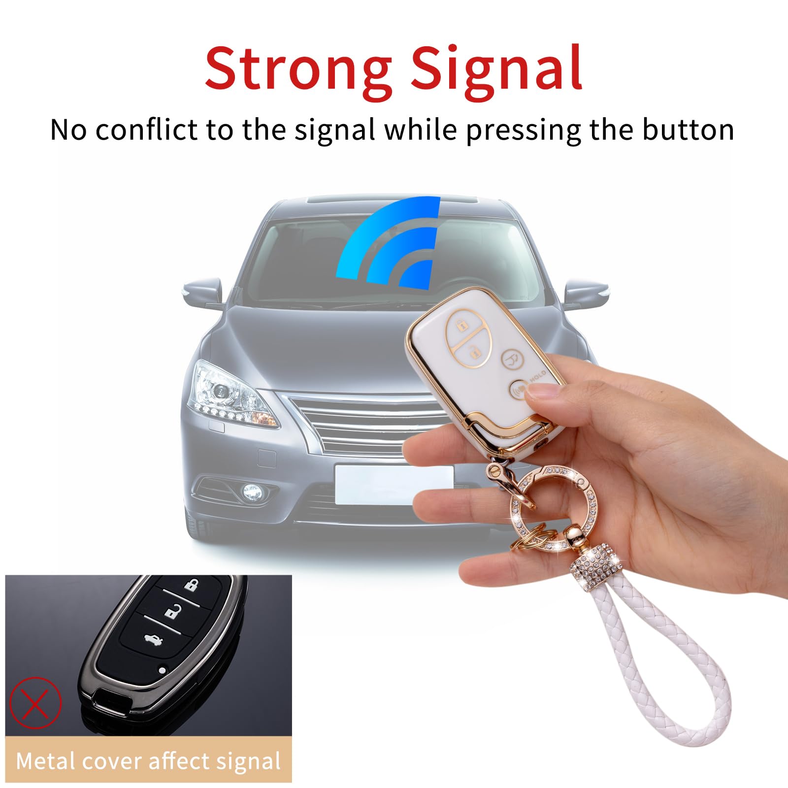 Gematay For Lexus Key Fob Cover, Key Case Shell Compatible With Lexus Gx460 Rx350 Es350 Is250 Gx460 Lx570 Is350 Gs430 Gs300 Gs45