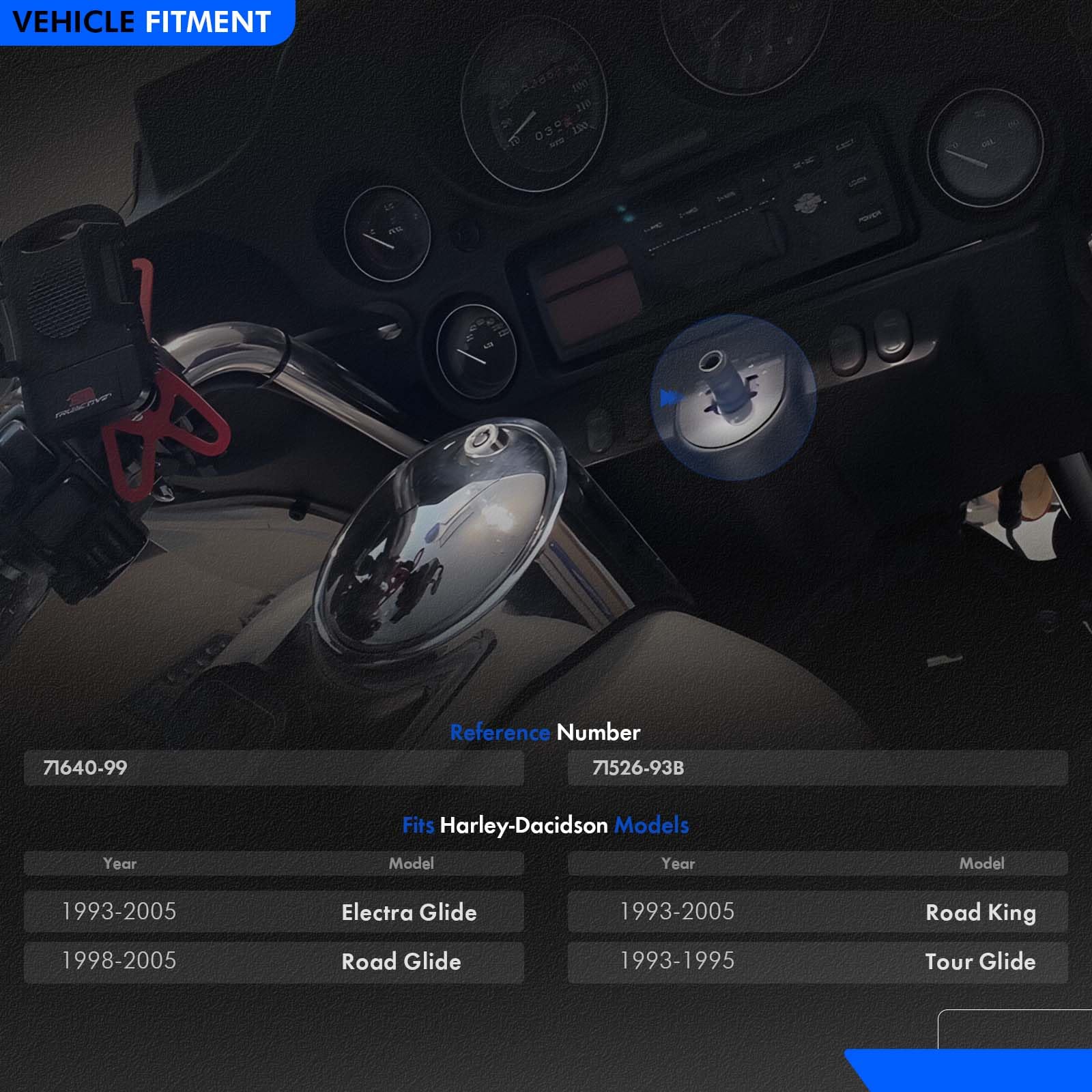 71640-99 Ignition Switch Lock Housing Kit Fit for Harley-Davidson Electra Glide 1993-2005, Road Glide 1998-2005, Road King 1993-