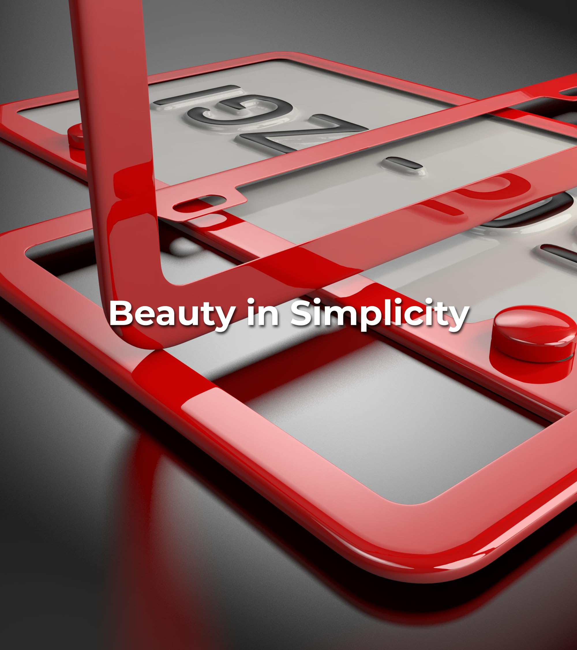 Deselen Red License Plate Frame, Metal Thin Stainless Steel With 2 Holes Screw Cap, 2 Pack (Poinsettia Red)