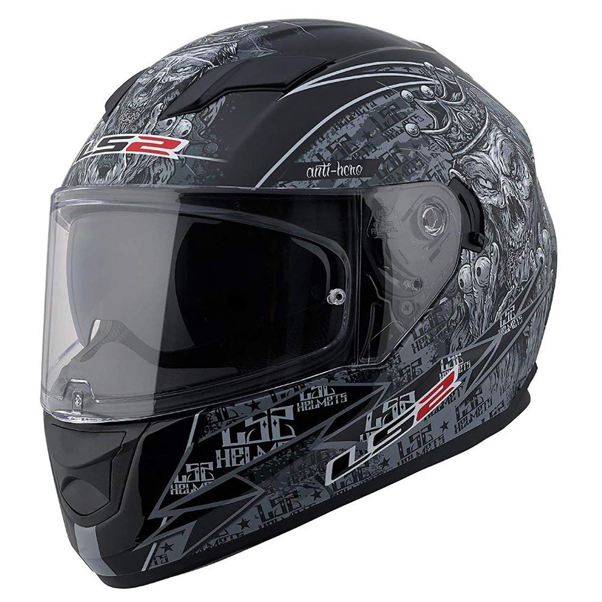 Ls2 Helmets Full Face Stream Evo Street Helmet (Anti-Hero 2.0 - Small)