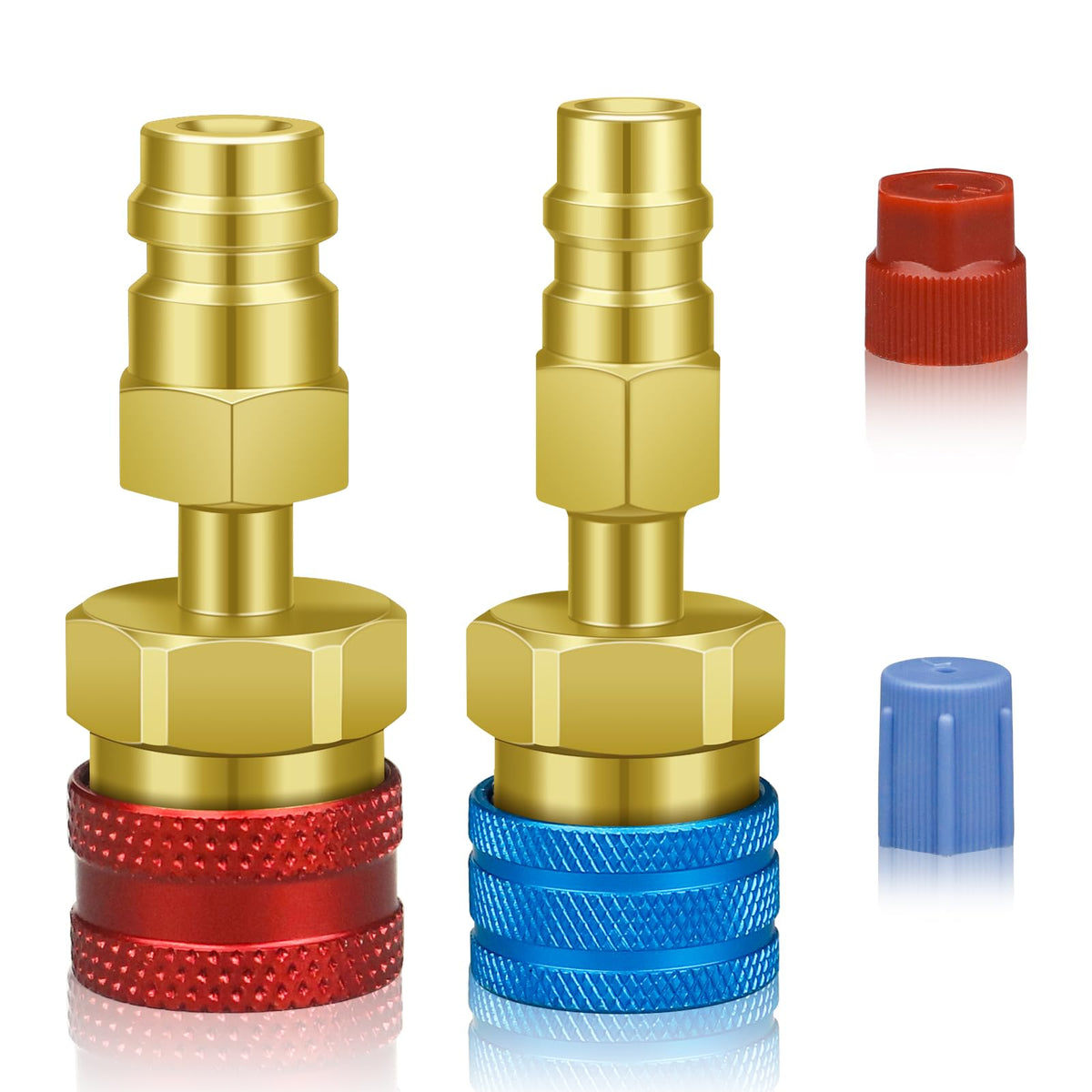 R1234YF Adapter, R1234YF to R134A Quick Coupler, 1234yf to 134a Quick Coupler, High Low Side Connector Conversion Kit AC Chargin
