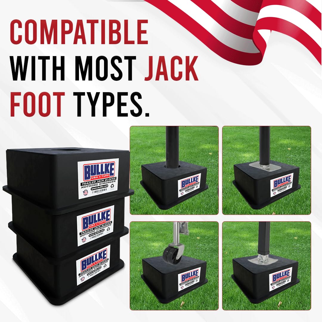 Usa-Made Trailer Jack Blocks |Up To 18,000 Lbs.| Heavy Duty Rv Leveling & Stabilizing Pads For Camper, Travel Trailer,5Th Wheel