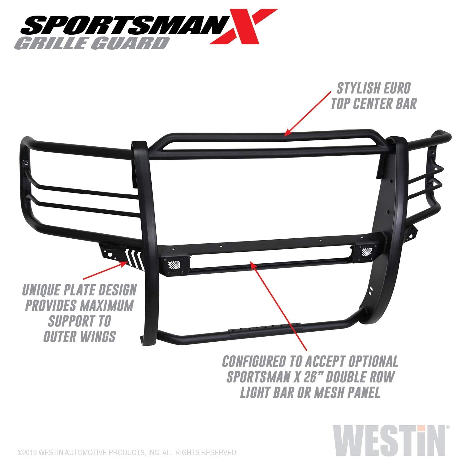 Westin 40-33875 Sportsman X Grille Guard Fits 2016-2018 Silverado 1500 2019 Silverado Ld