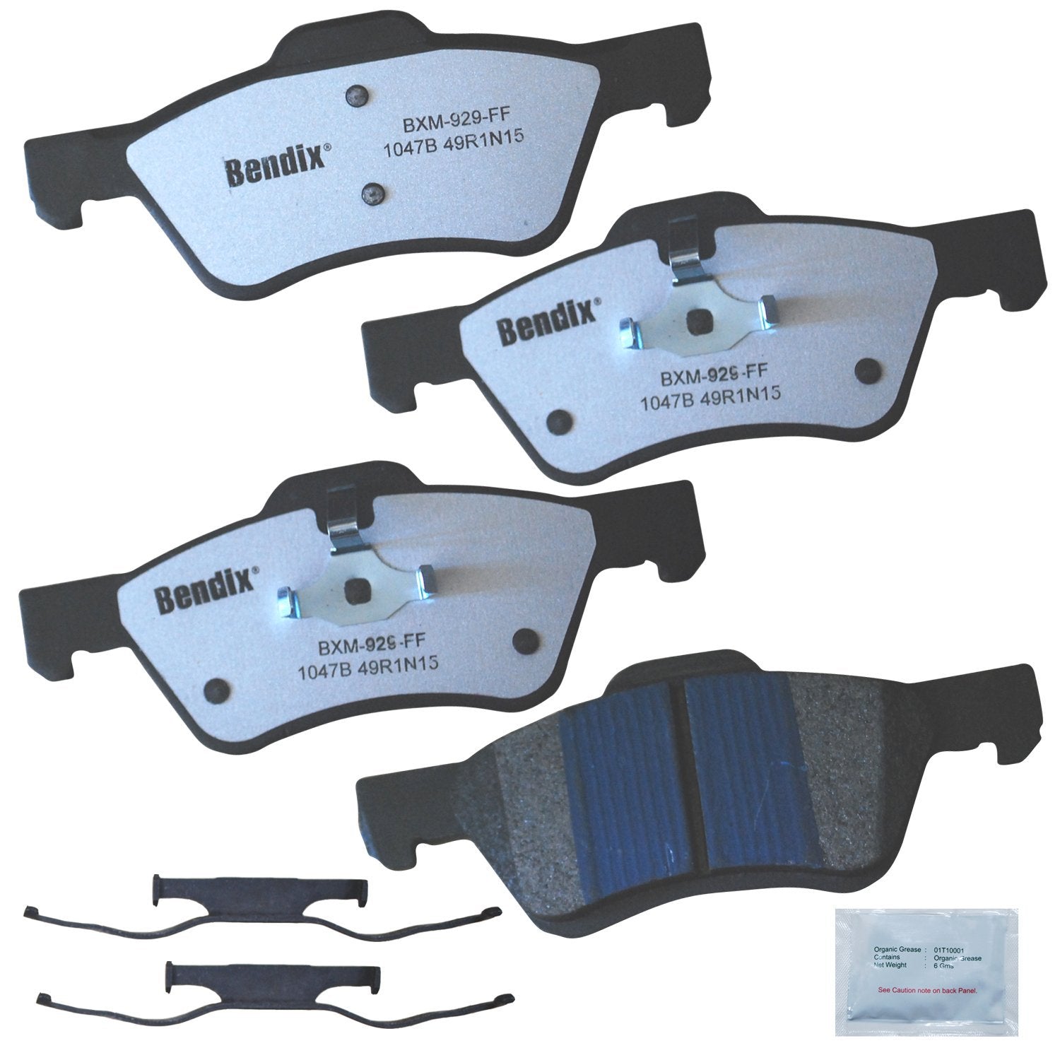 Bendix Fleet Metlok Mkd1047Bfm Semi-Metallic Front Brake Pads For Ford Escape 2012-2010, Mercury Mariner 2011-2010