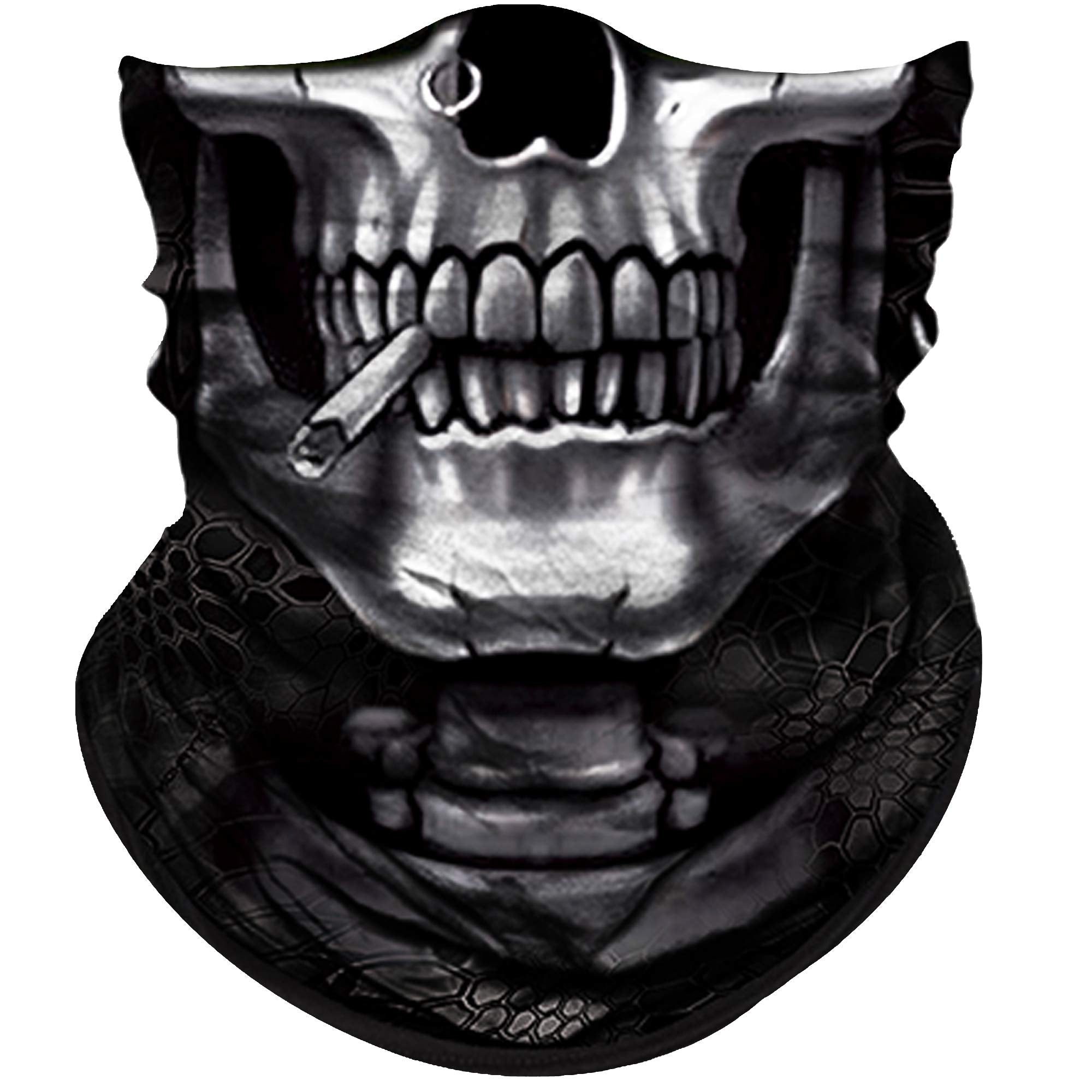 Obacle Skull Face Mask Half for Dust Wind UV Sun Protection Seamless 3D Tube Mask Bandana for Men Women Durable Thin Skeleton Ma