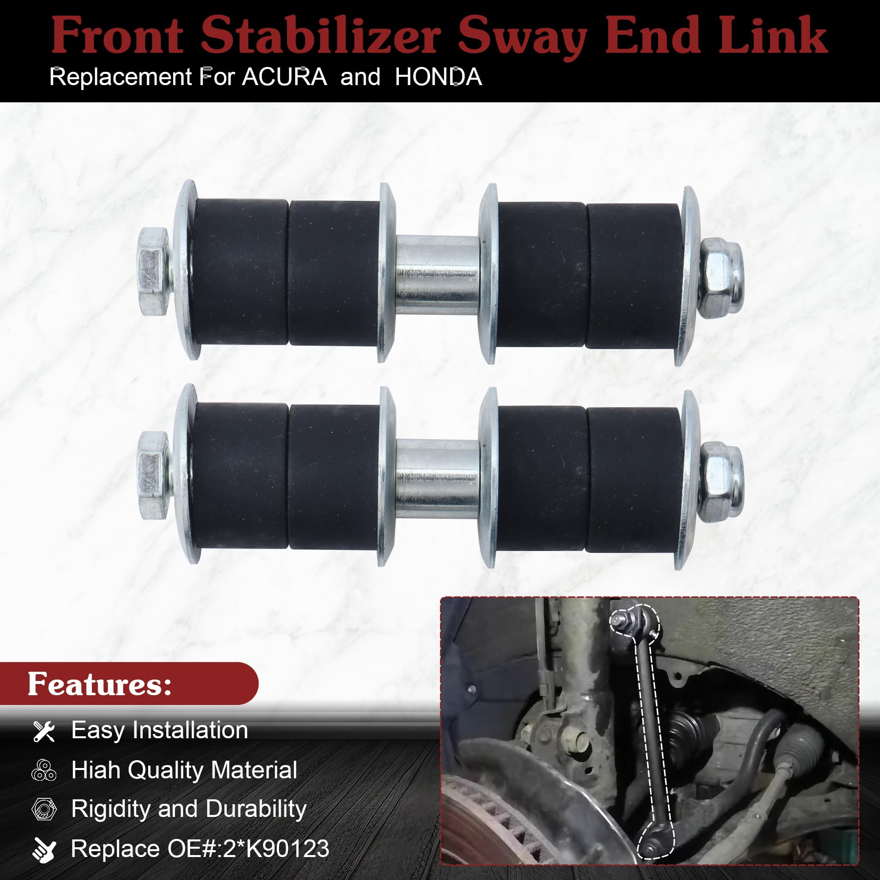 Stiueoav K90123 Sway Bar Link - Front Stabilizer End Link Compatible With 1990-2001 Integra?1988-2000 Civic?1988-1991 Crx?1988-1