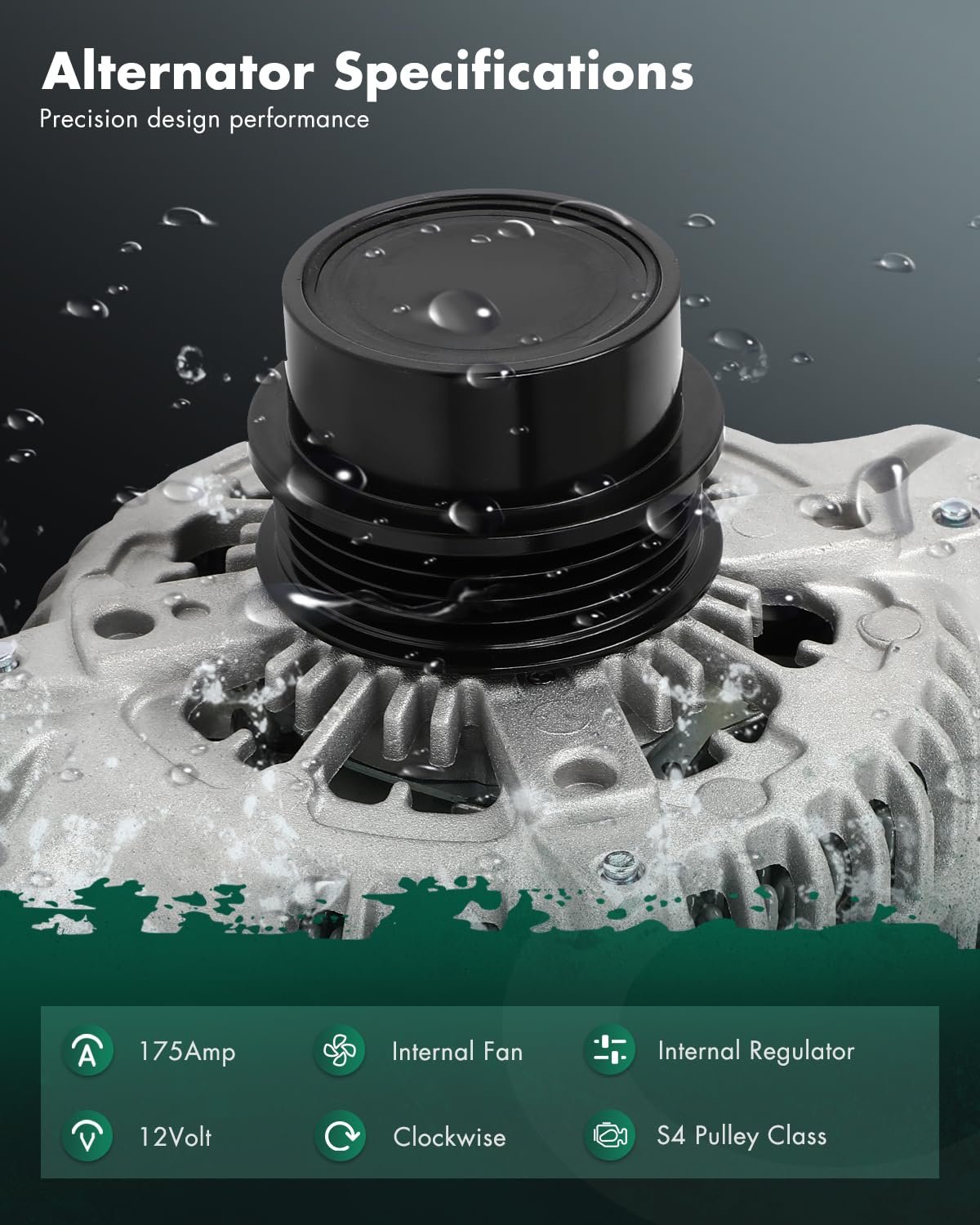 SCITOO High Output Alternator 175Amp 2.0L/2.3L/2.5L 11665 Replacement for Ford for Edge 2015-2016,for Fusion 2013-2020,for Tauru