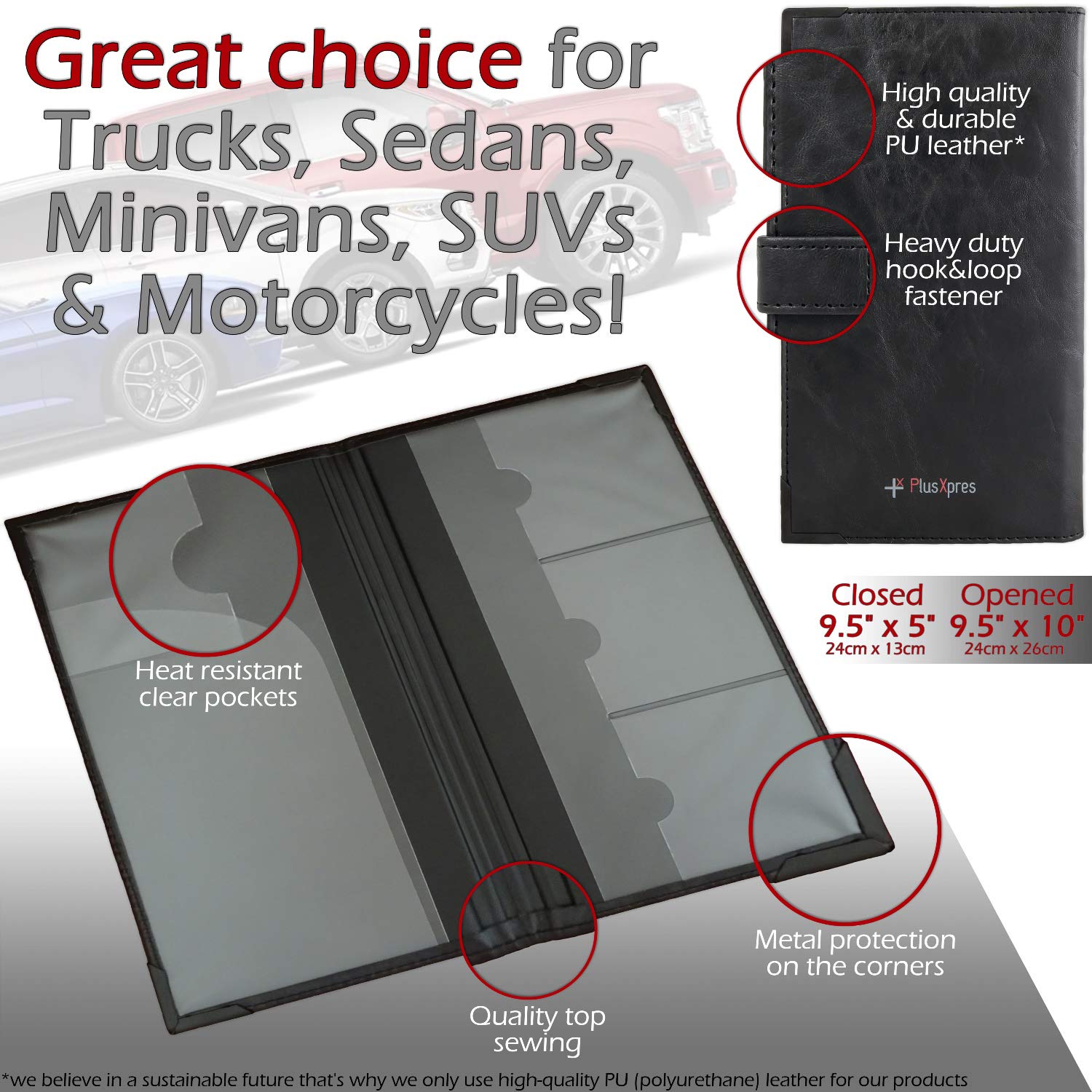 Auto Insurance And Registration Card Holder - Vehicle Glove Box Document Organizer - Car Essential Paperwork Holder For Dmv, Aaa