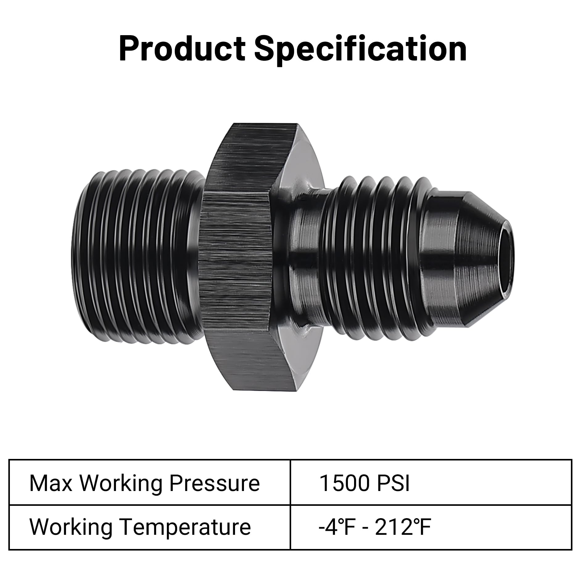 Evil Energy 4An Male Flare To M12 X 1.5Mm Male Metric Fitting Adapter Aluminium Alloy 2Pcs
