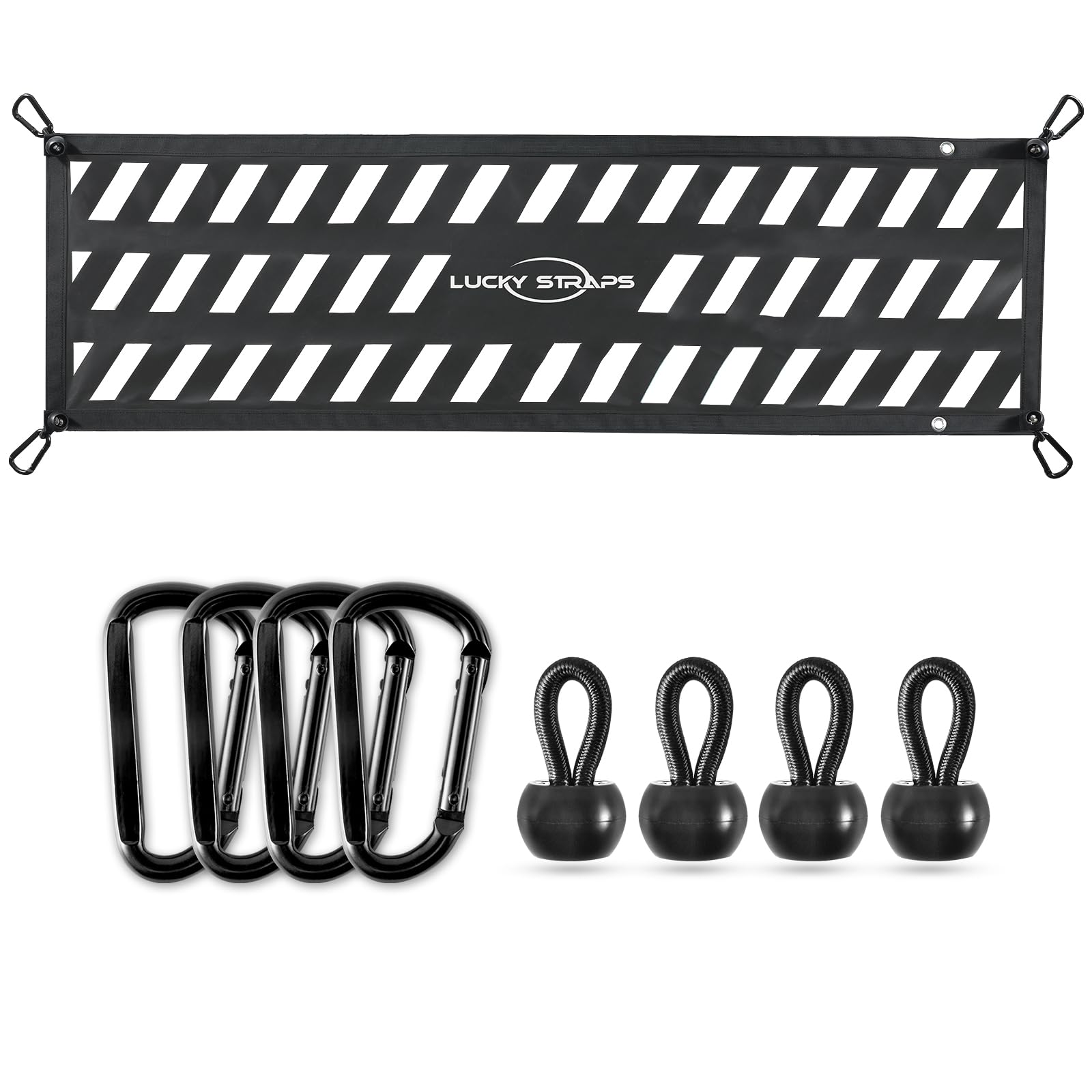 Lucky Straps Tailgate Net For Pickup Truck Bed, 50'' X 15'' Heavy Duty Tailgate Cargo Netting For Small & Mid-Size Truck, Easy-T