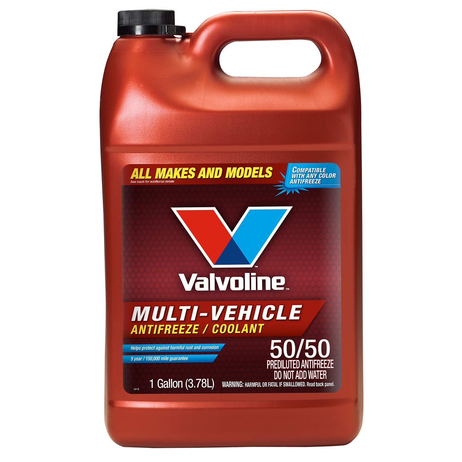 Valvoline Multi-Vehicle 50/50 Prediluted Ready-to-Use Antifreeze/Coolant 1 GA, Case of 6