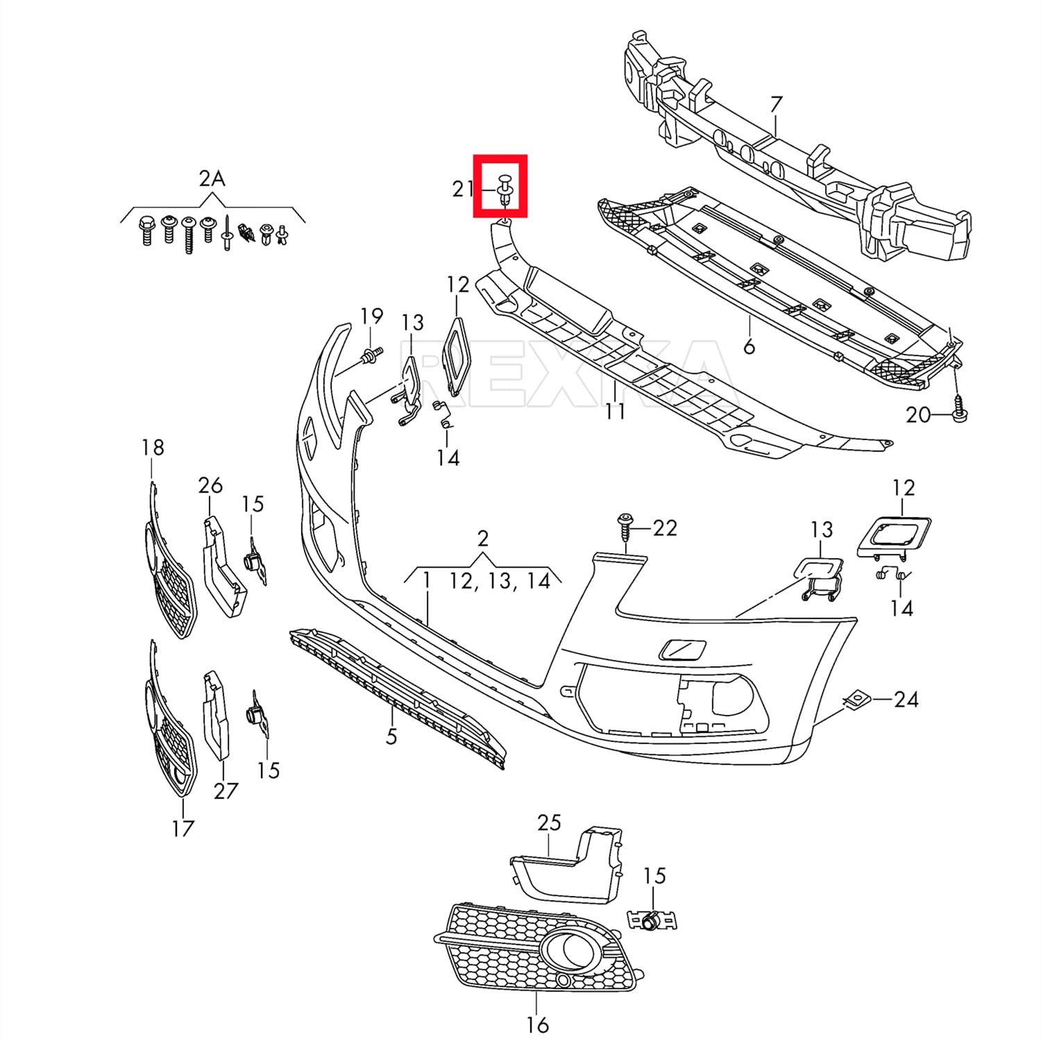 Rexka 20Pcs Fender Liner Splash Shield Push-Type Retainer Clips Rivet Compatible With Audi 4D0-807-300 A4, A5, A8, Q3, Q5 & S8 1