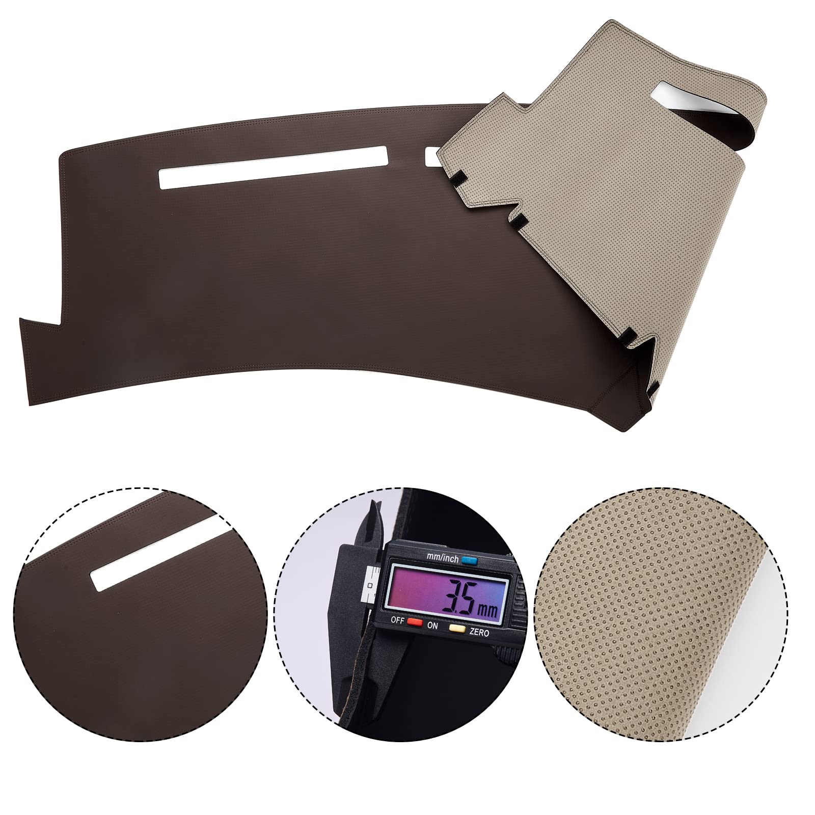 BERKSYDE Dashboard Dash Mat Cover Leather Dashboard Pad Sun Protection Compatible for 99-06 Chevy Silverado GMC Sierra,00-06 Che