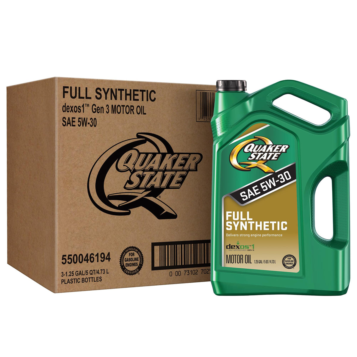 Quaker State Full Synthetic 5W-30 Motor Oil, 5 Quart (3 Pack)