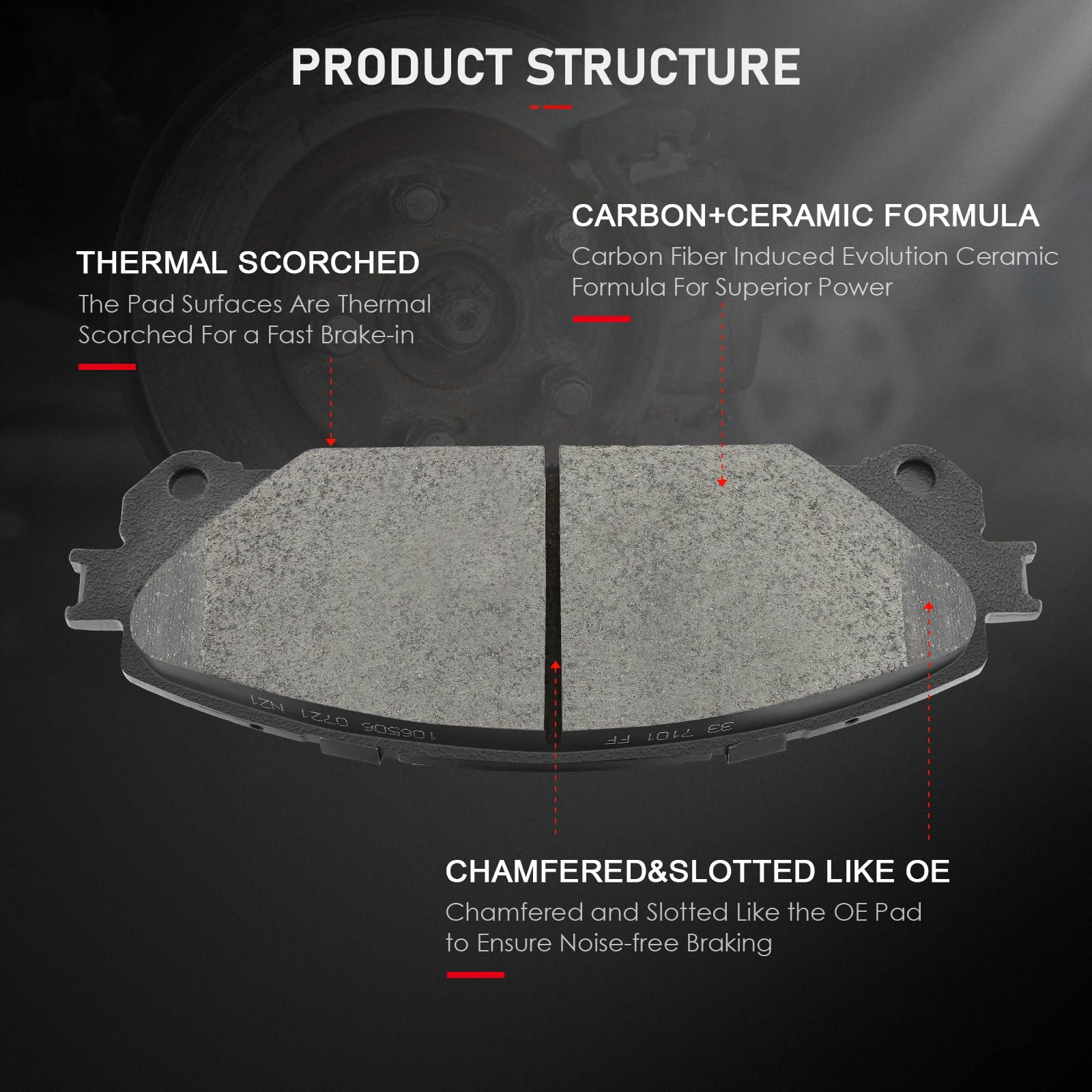 Front Ceramic Brake Pads Kits 4Pcs Fit For Lexus Nx0T,Nx300,Nx300H,10- For Lexus Rx350,18- For Lexus Rx350L,10-18 For Lexus Rx45