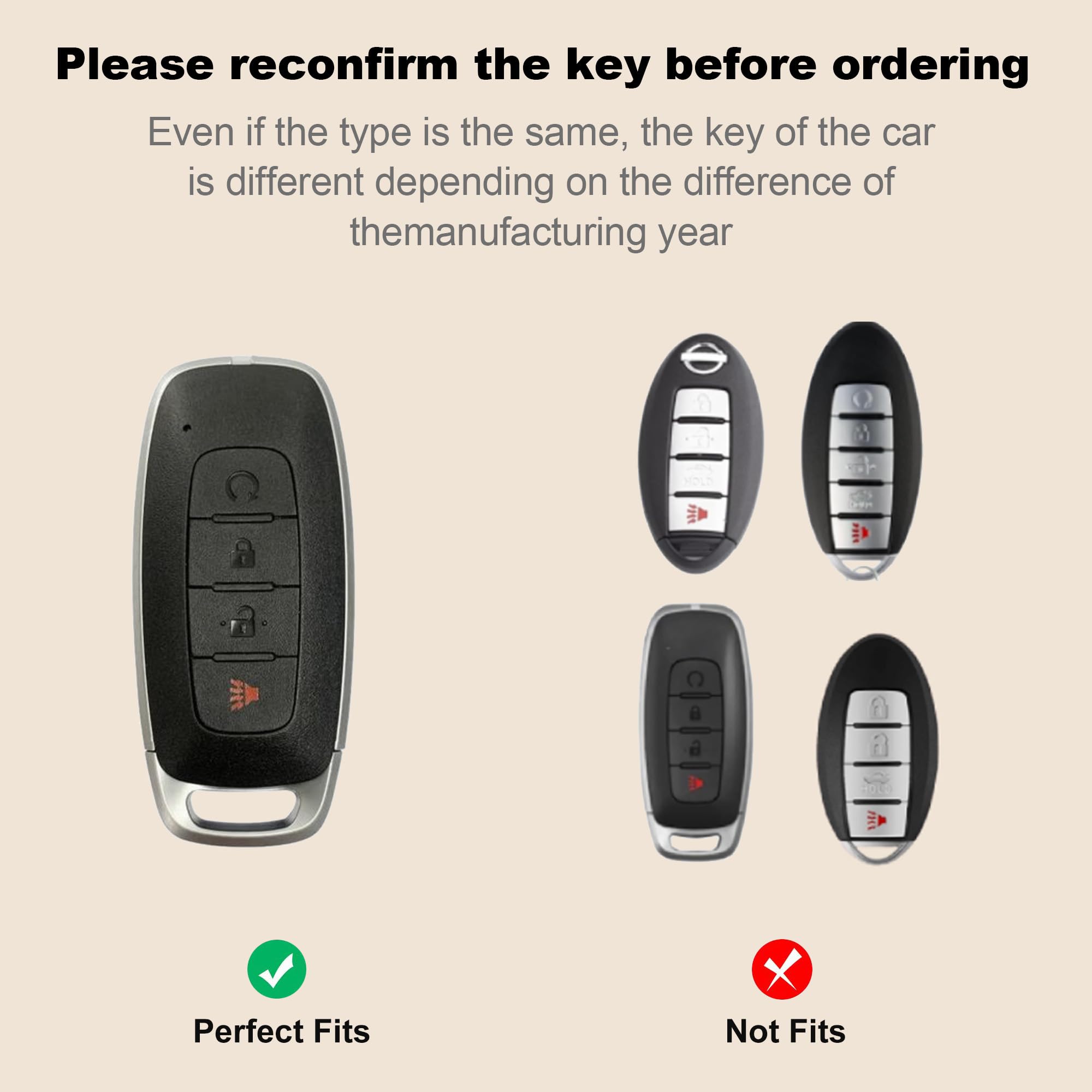 Vicoca for Nissan 4 Buttons Key fob Cover with Diamond Heart Keychain, Car Accessories TPU for Rogue SL Ariya FWD Pathfinder X-T