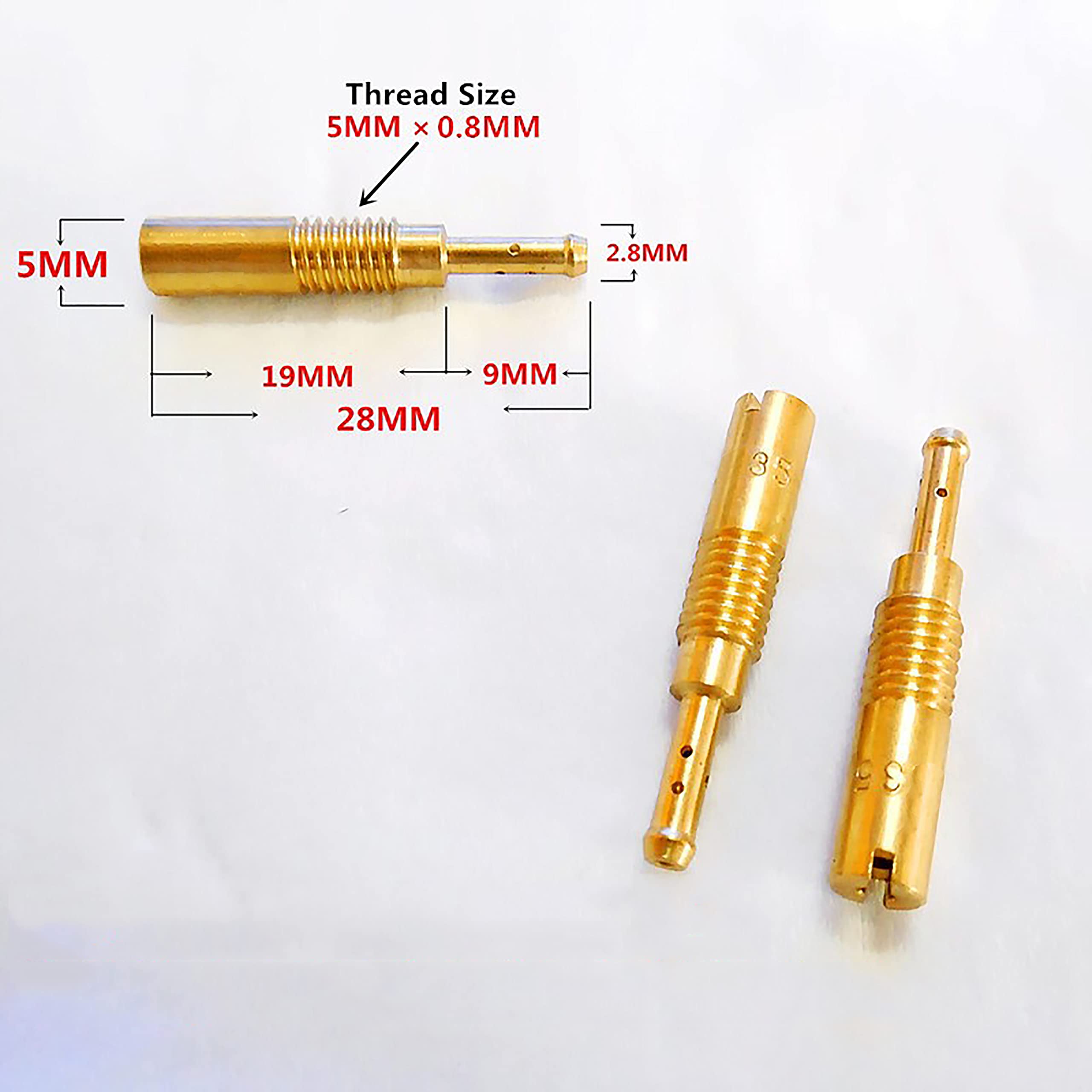 Shu.M-T N424-74C Pilot/Slow Jet,Compatible For Pz19 Pb16/18/20(Small Atv) Kawasaki Klx110 Cvkr-D Ksv700 Ltf Kfx Kvf750 Dr-Z110 Yzf-R6 Keihin Carb 5Mmx0.8Mm Thread(#40#42#45#48#50)