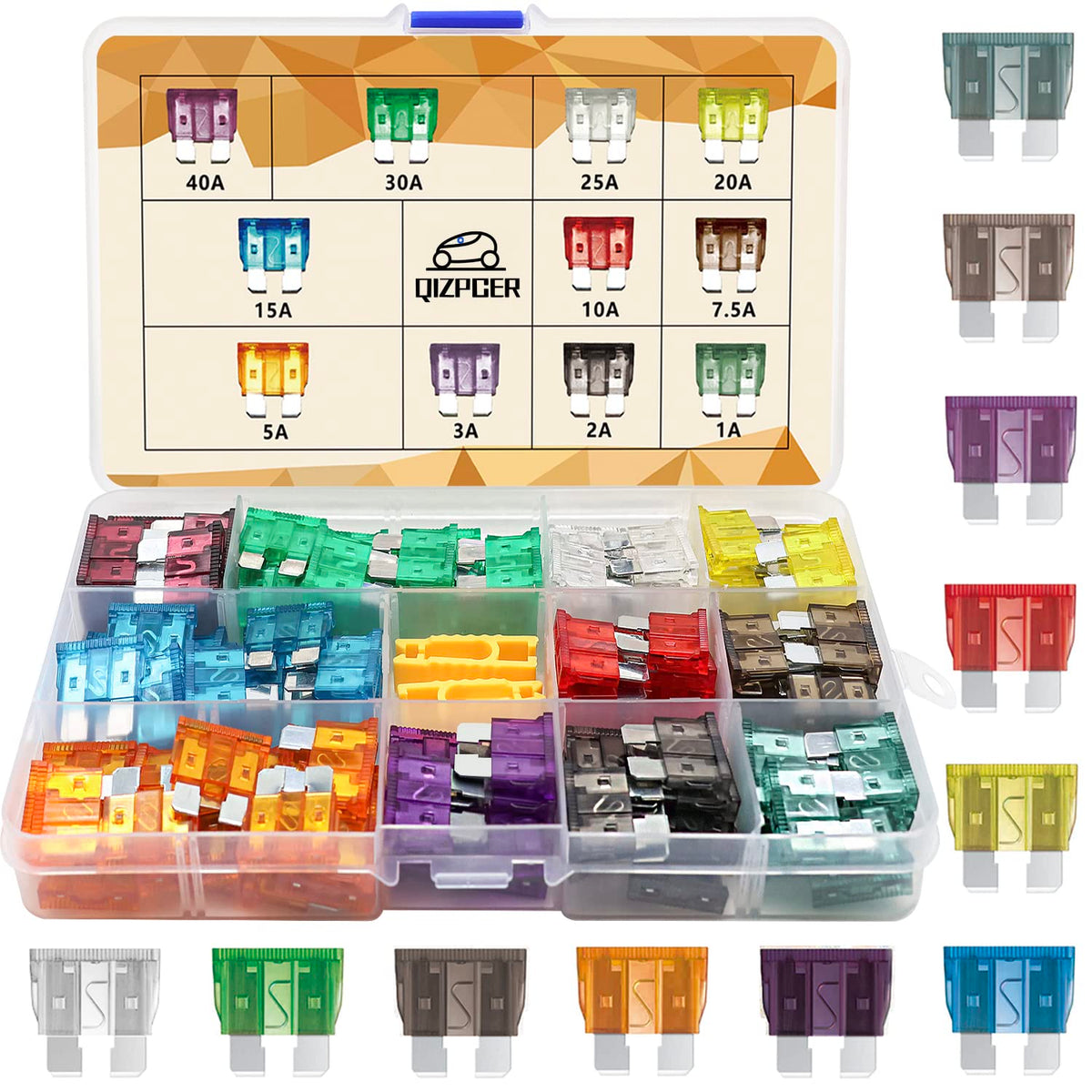 140 Pieces Fuses Automotive - Standard Blade Car Fuse Kit, Auto Fuse Assorted for Marine, RV, Camper, Boat, Truck (1A 2A 3A 5A 7