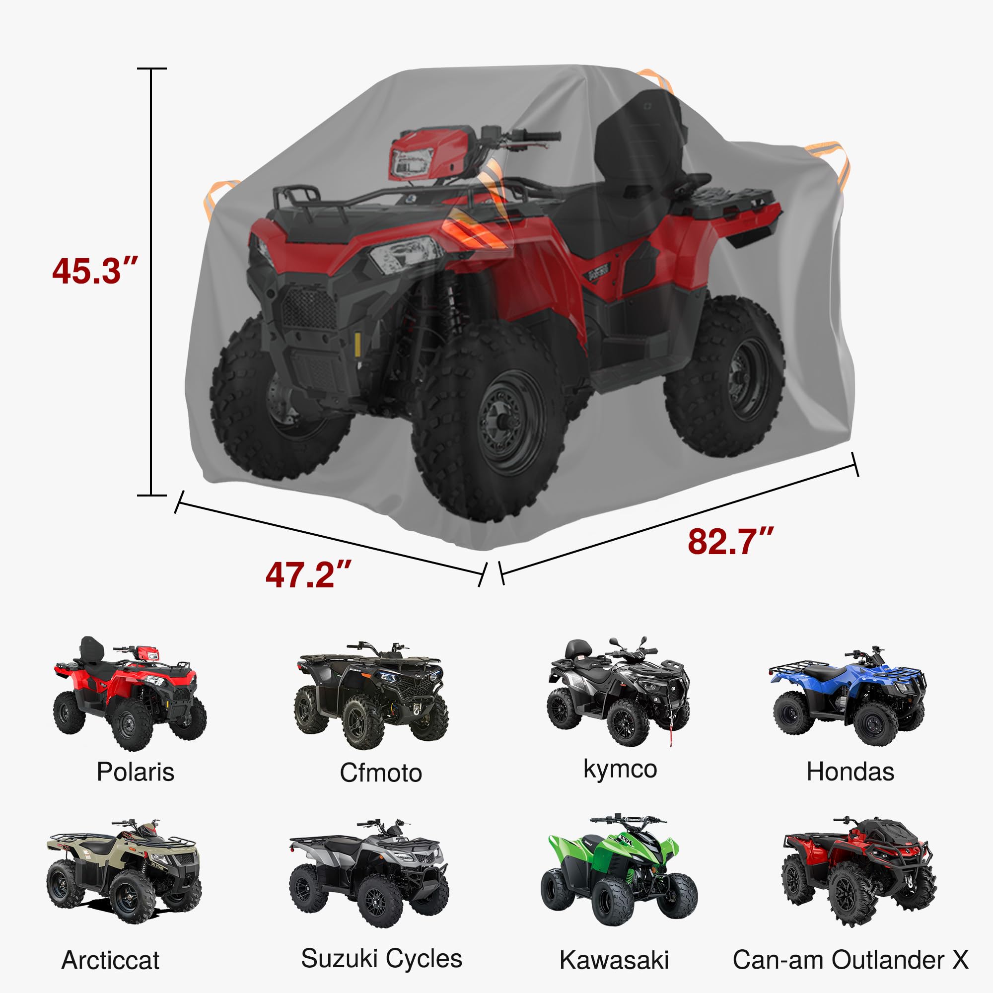 Puroma ATV Cover, XL 82.7'' Waterproof Outdoor Heavy Duty 4 Wheeler Quad Proof All Season UV Protection for Polaris, Sportsman,