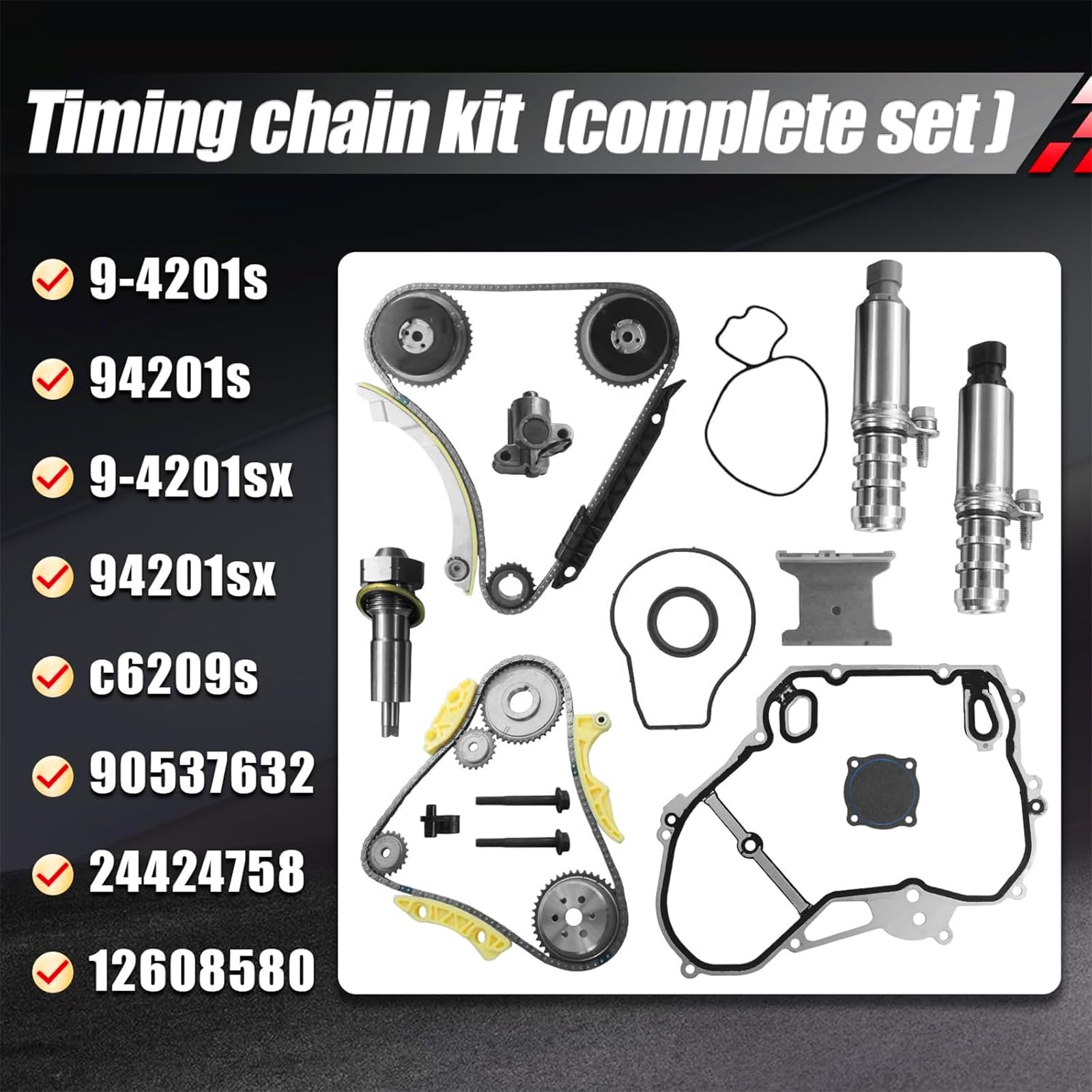 9-4201s Engine Timing Chain Kit for 2009-2017 for Chevy Equinox Malibu Captiva lmpala HHR Cobalt for Buick Regal Lacrosse Verano