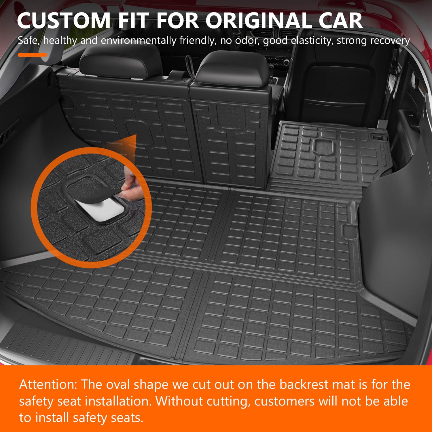 Powoq Floor Mats Compatible With 2017-2022 Mazda Cx-5 Trunk Mat Tpe Backrest Mat Replacement For Mazda Cx-5 2017-2022 Accessorie