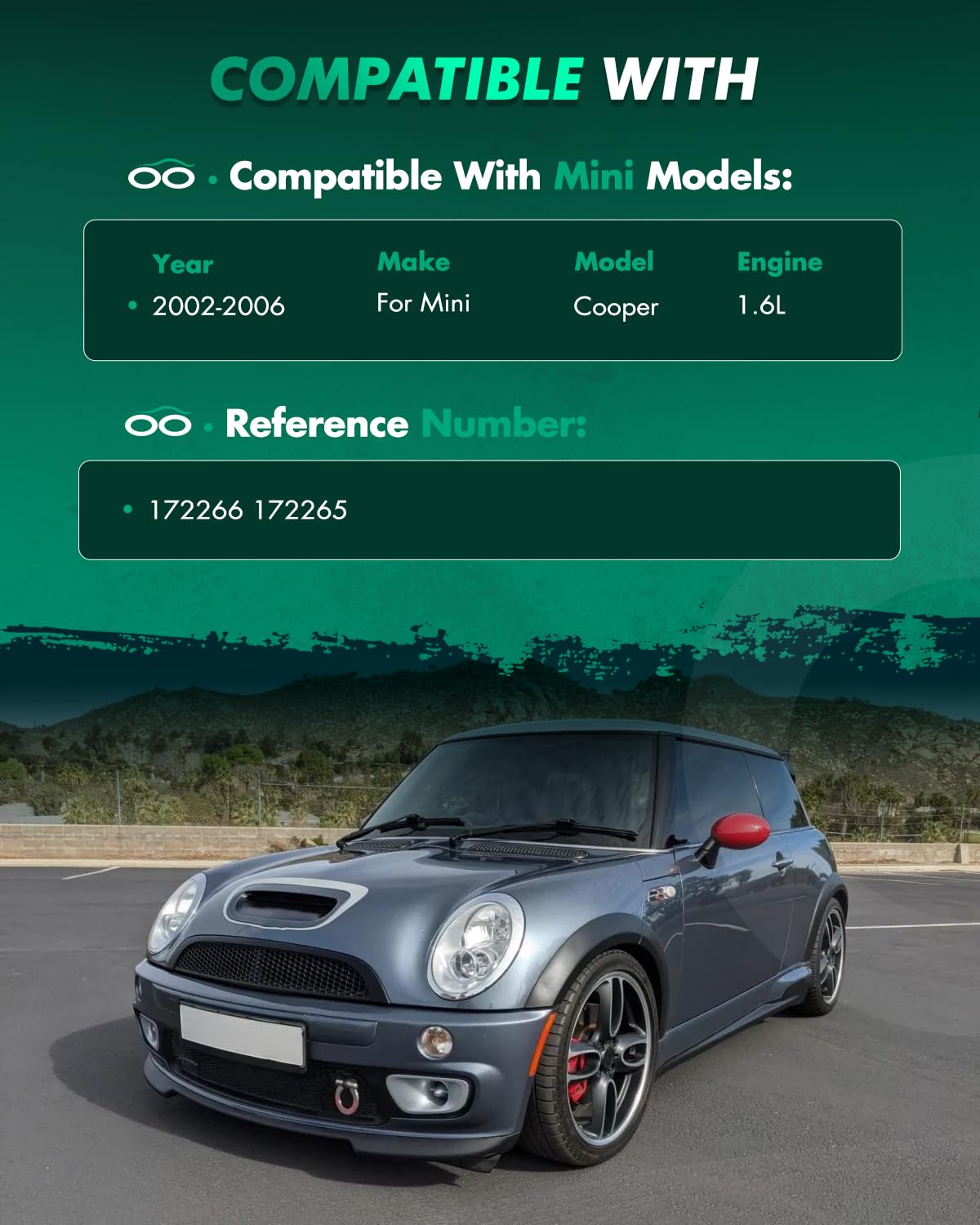 Scitoo Front Complete Struts Spring Assembly Shocks Struts Fits 2002-2006 For For Mini Cooper 172266 172265 - Set Of 2