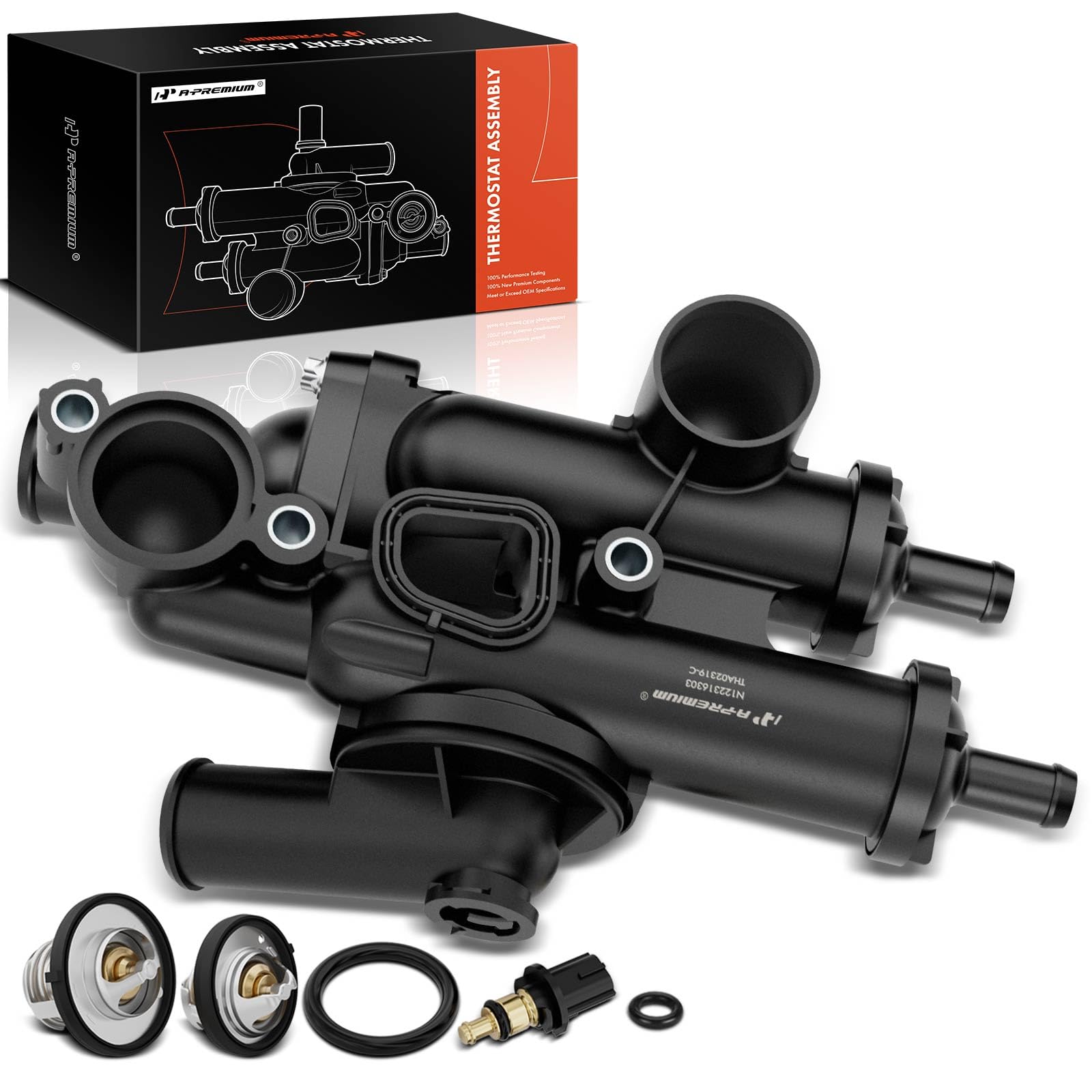 A-Premium - Thermostat Housing Assembly W/Sensor 68003582AB - Compatible with Dodge, Chrysler & Jeep - Journey 09-20, Avenger 09