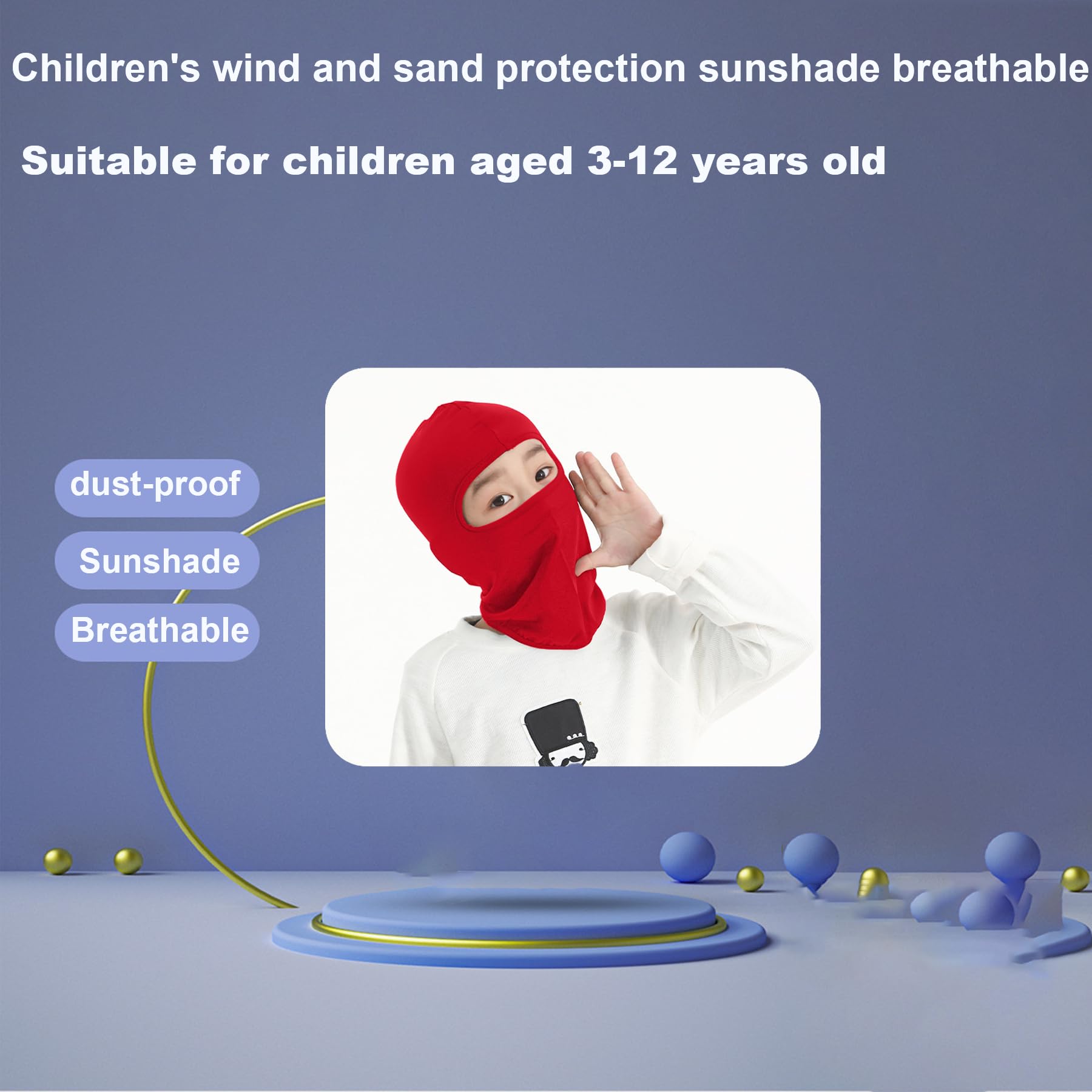 LJDJ Kids Dirt Bike Goggles ATV Motorcycle Off-Road Riding Motocross Glasses with Sun UV Protection Balaclava Full Face Cover (R