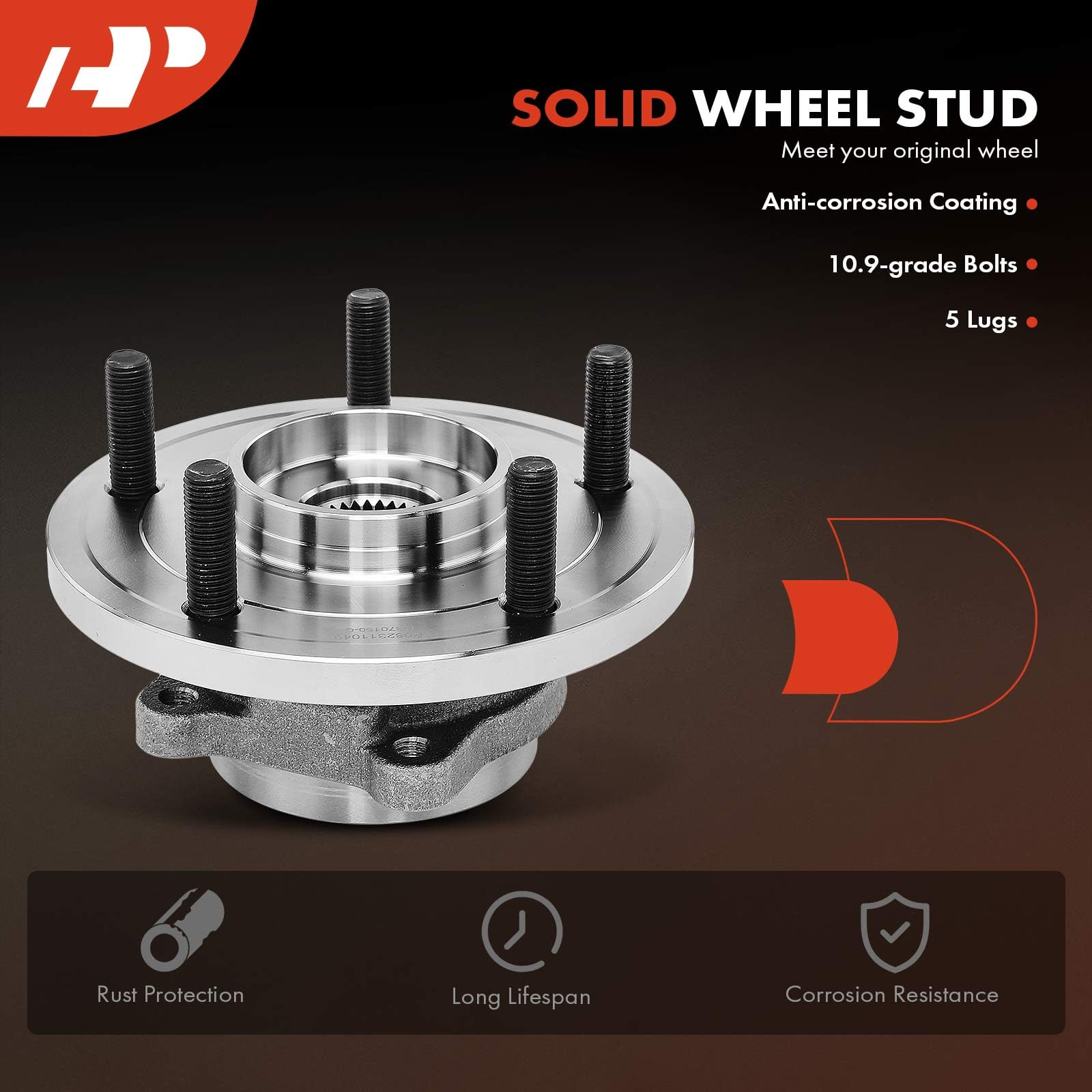 A-Premium Front Wheel Bearing and Hub Assembly with 5-Lug Compatible with Dodge Journey 2009-2020