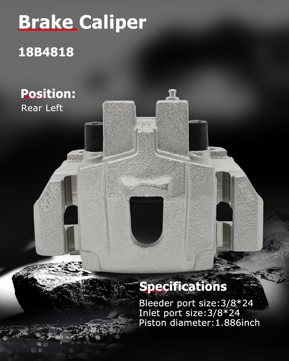 cciyu 18B4818 Rear Left Brake Caliper With Bracket For Jeep For Grand Cherokee 1999-2004