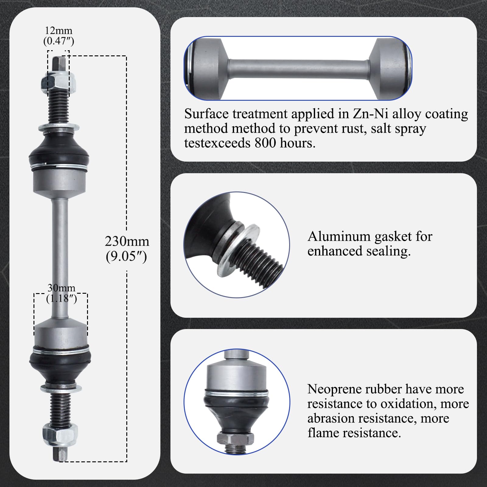 Zinc-Nickel Alloy Front Stabilizer Sway Bar End Link End Kit For 2009-2018 F-150 4Wd F-250 F-350 F-450 F-550 Super Duty 4Wd Mode