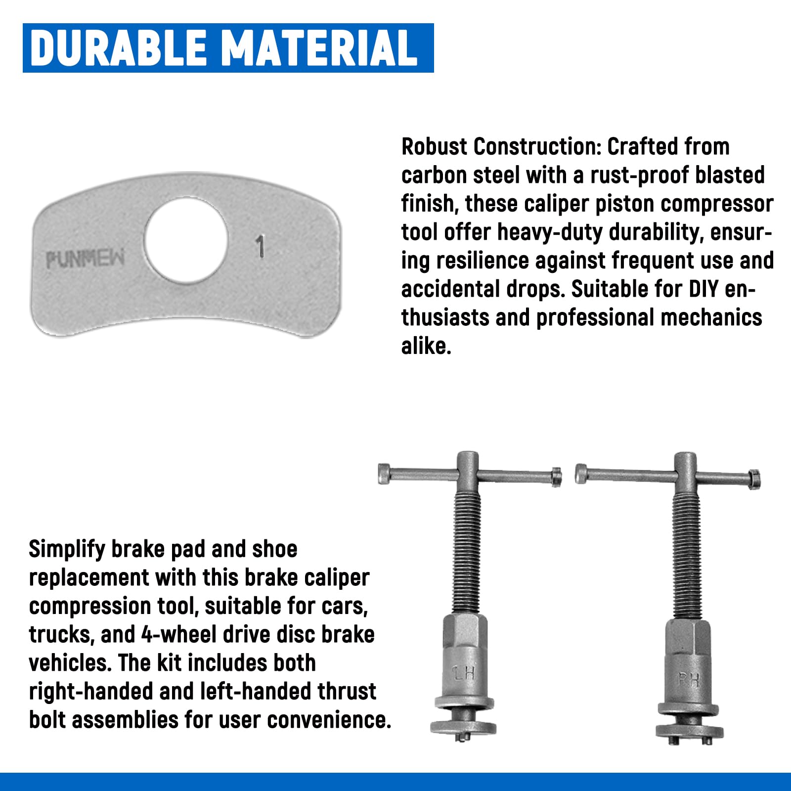 Punmew Brake Caliper Compression Tool 24-Piece Heavy Duty Disc Brake Piston Caliper Compressor Rewind Tool