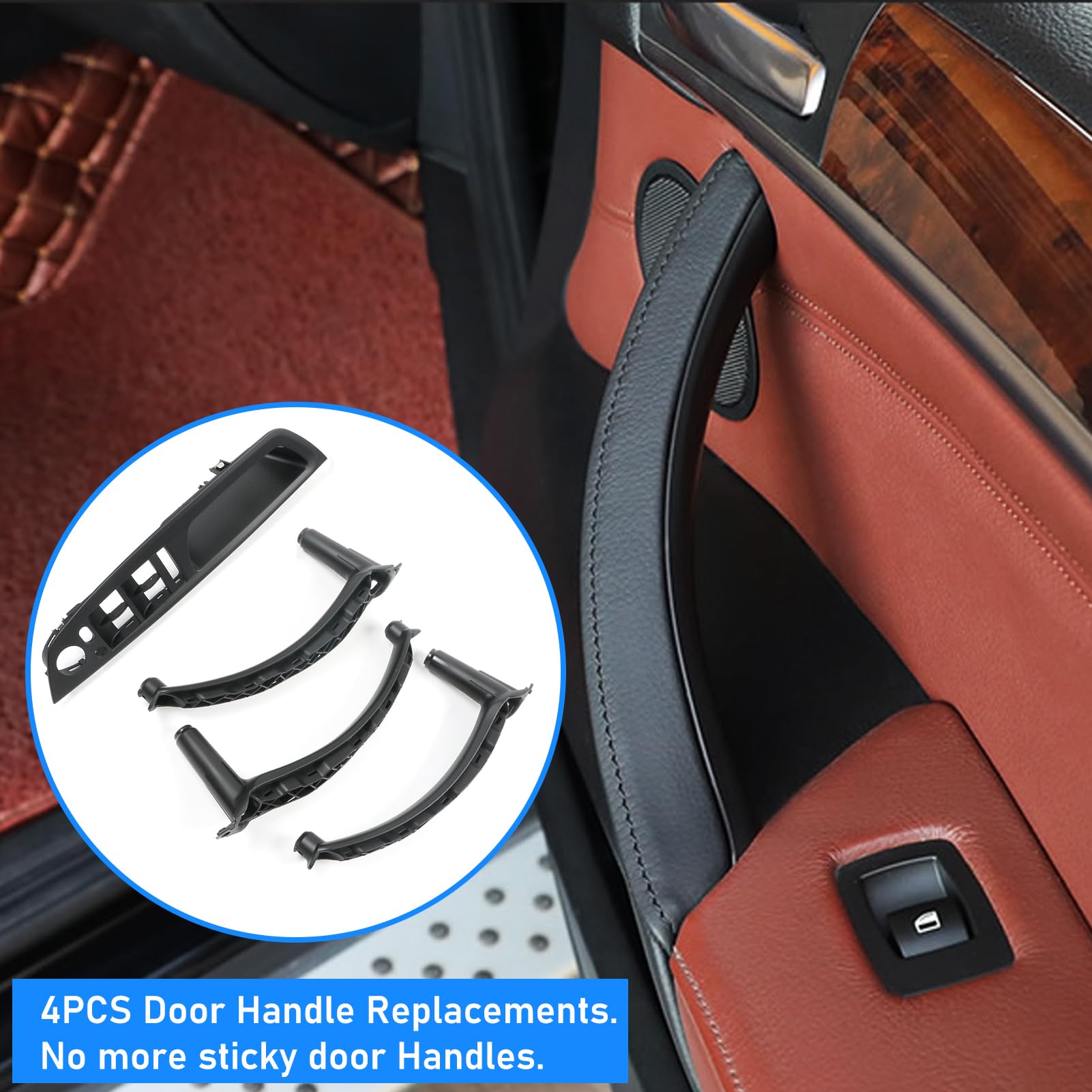 Jaronx Compatible With Bmw Door Handle Replacement X5 E70/X6 E71,4Pcs Driver Side And Passenger Side Interior Door Handle For Bm