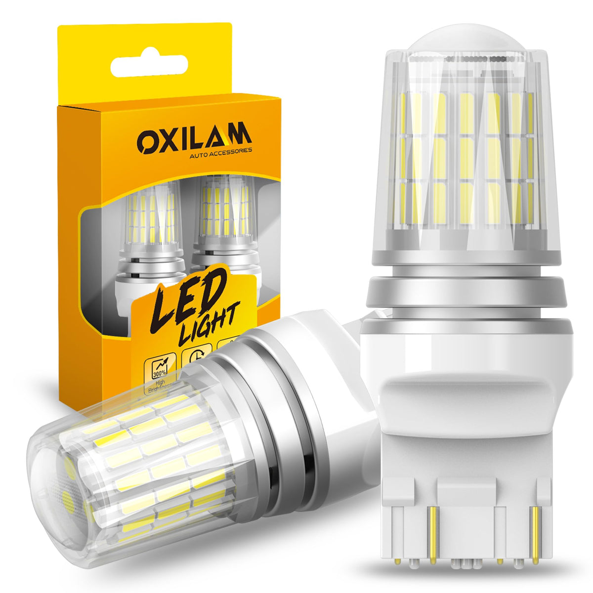 Oxilam 2025 Upgraded 7443 7440 Led Bulb Reverse Light White, 3300Lm 500% Brighter, 7441 7444 T20 W21W 7440 Led Light Bulb For Ba