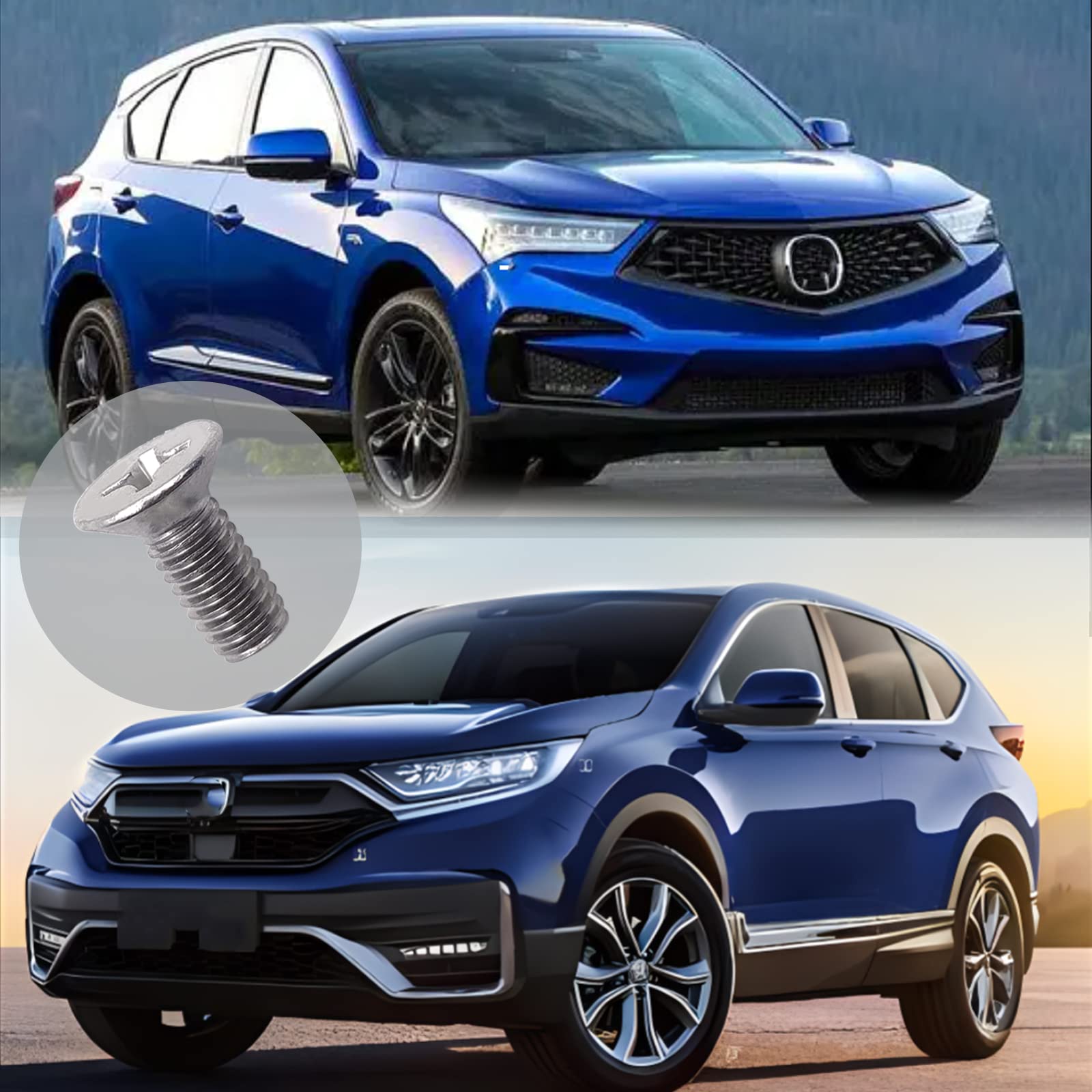 8pcs Stainless Steel Brake Disc Rotor Screws 93600-06014-0H- Compatible With Honda, Acura, Hyundai and Kia Models, Stainless Ste