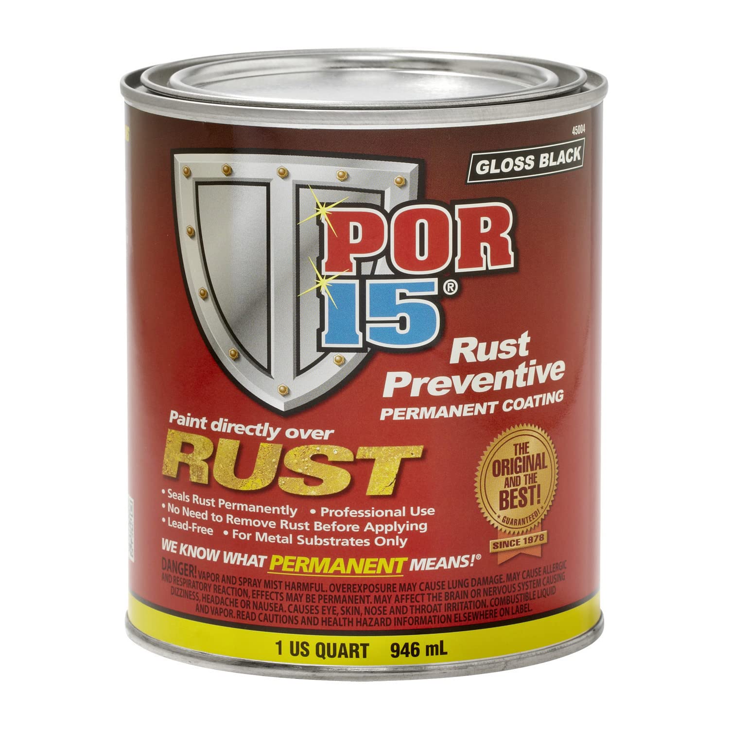 POR-15 Rust Preventive Paint, Stop Rust and Corrosion Permanently, Anti-rust, Non-porous Protective Barrier, 32 Fluid Ounces, Gl