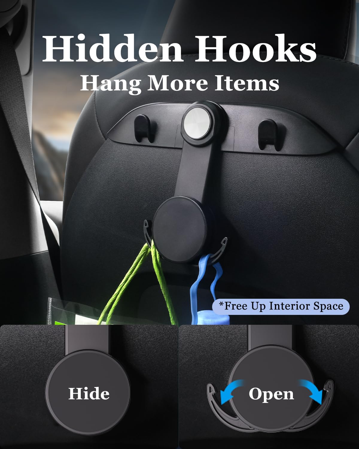 Dicmky 1 Pack Tesla Car Seat Hooks & Magnetic Phone Holder For Tesla Model Y(Juniper) Model 3(Highland) Accessories 2026 2025 20