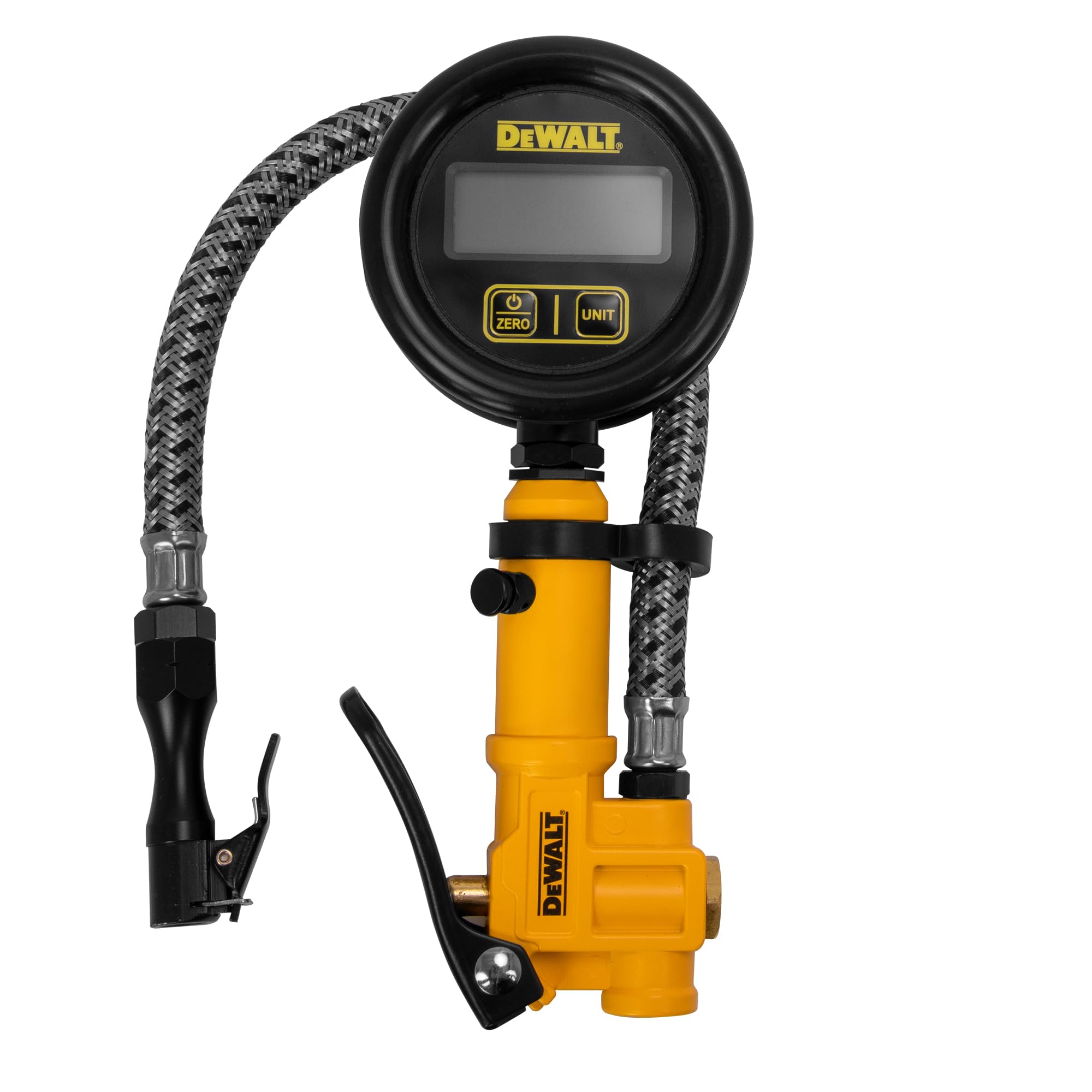 DEWALT 2.5-Inch Digital Inflator w/ 12-Inch Steel Braided Hose (0 to 200 PSI) (DXCM024-0411)
