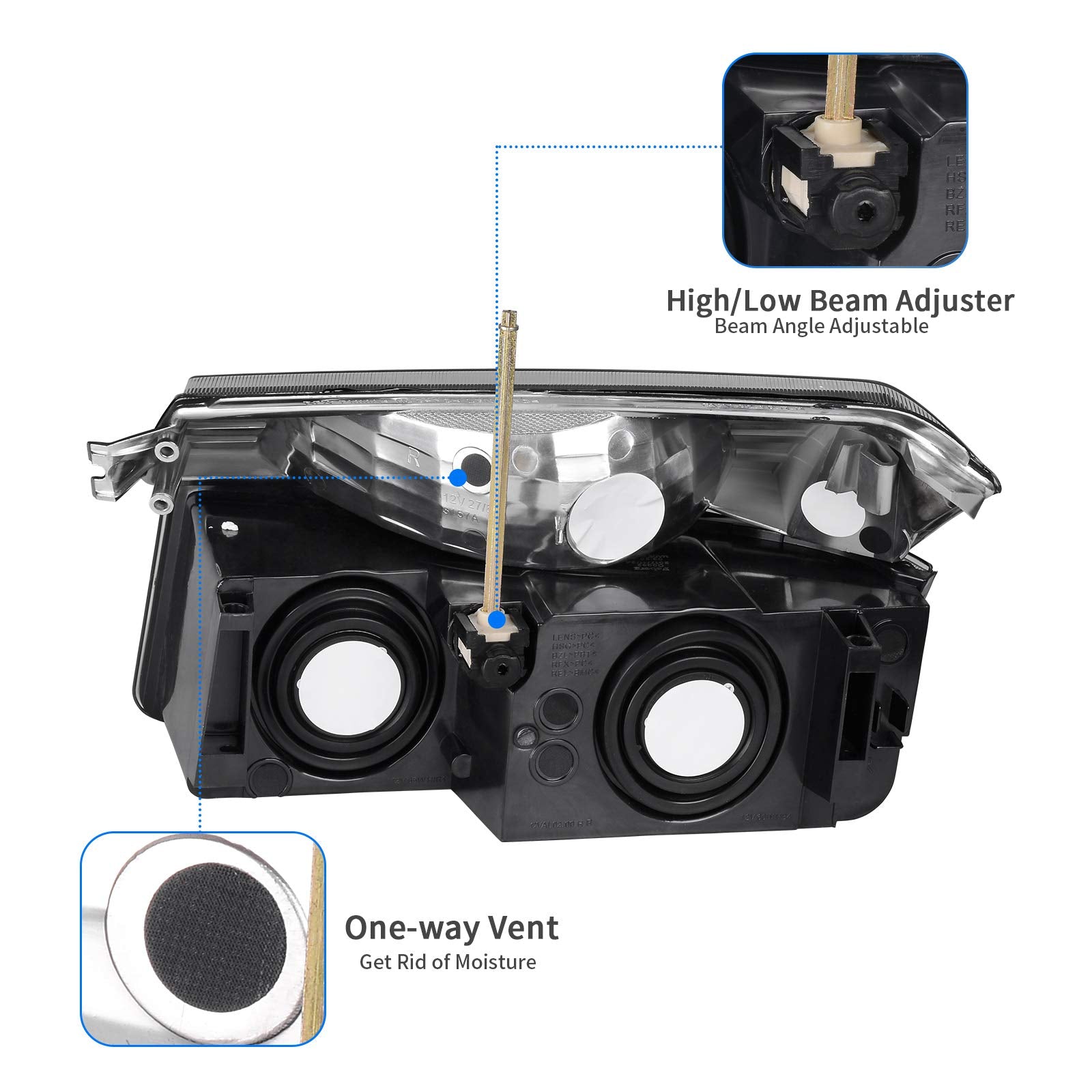 Dwvo Headlight Assembly Compatible With 2002 2003 2004 2005 2006 Chevy Avalanche With Body Cladding Chrome Housing Amber Refleto