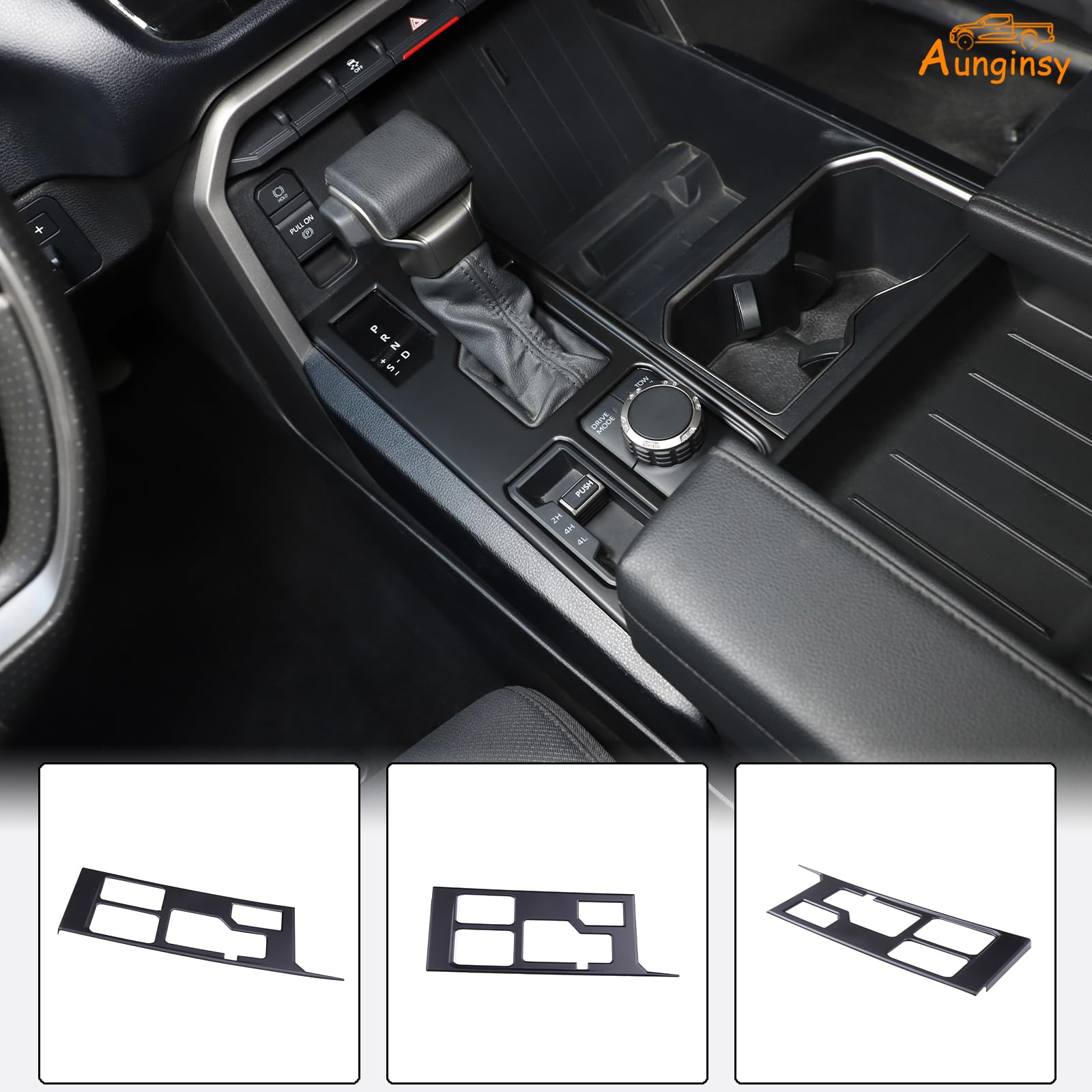 Aunginsy Central Control Gear Shift Panel Trim Cover Compatible With Toyota Tundra/Sequoia 2022-2025 Truck Gear Shifter Console Anti-Scratch Panel Frame Decorative Sticker Protection Abs Accessories