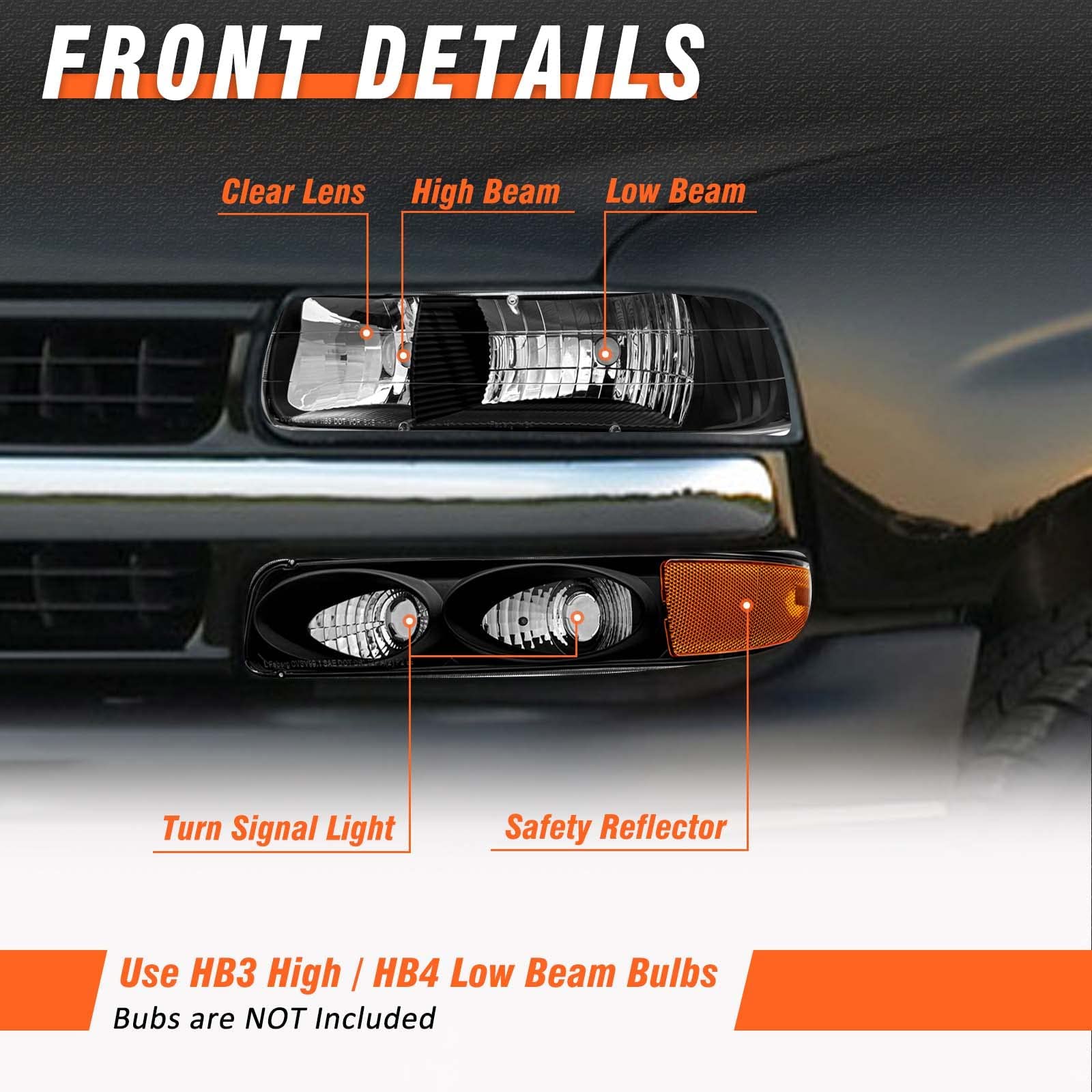 Axlaha Headlights Assembly For 1999-2002 Chevy Silverado 1500 2500/2001 2002 Chevrolet Silverado 1500Hd 2500Hd 3500/2000-2006 Ta