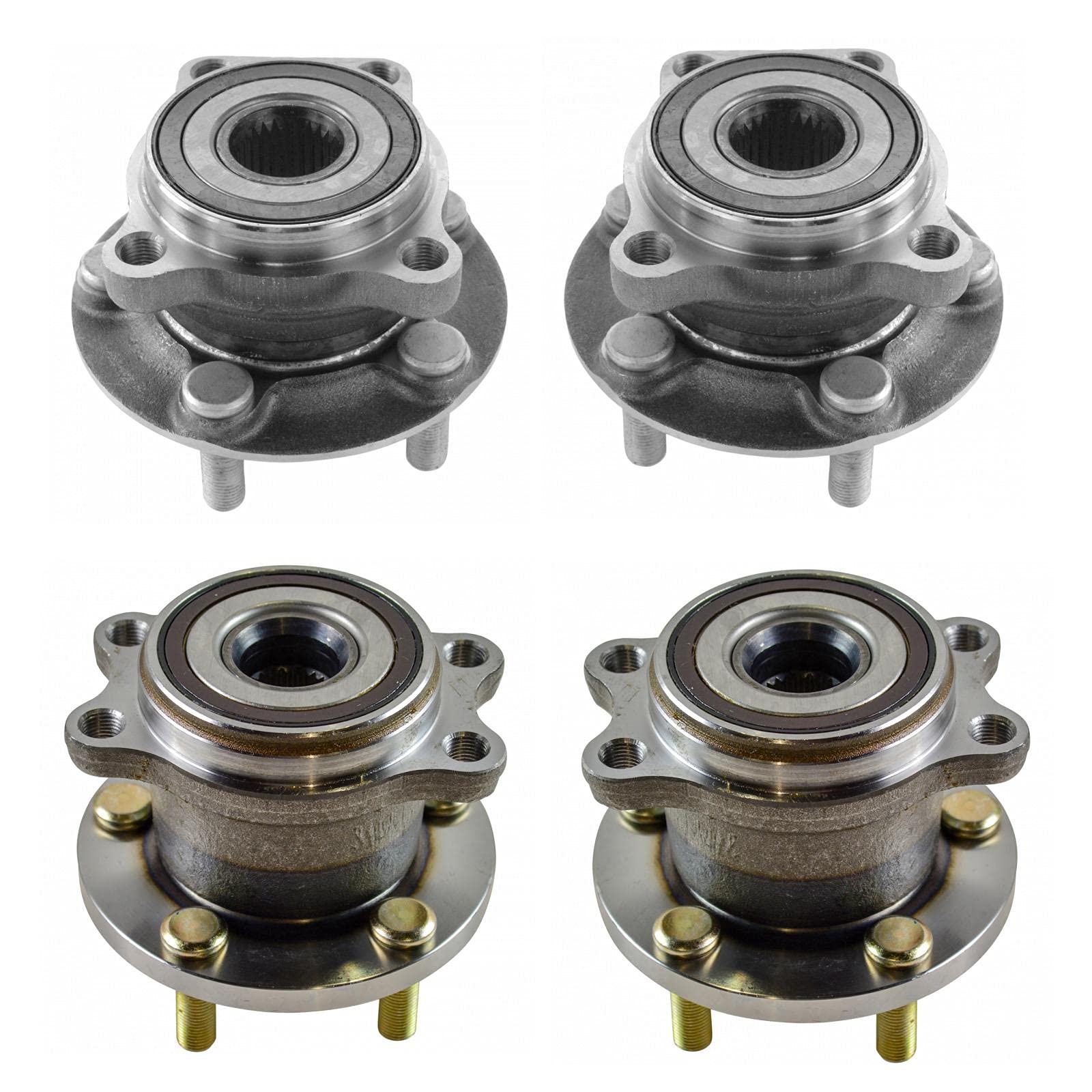 Trq Wheel Hub Bearings Assembly Set Compatible With 2005-2009 Subaru Legacy Outback