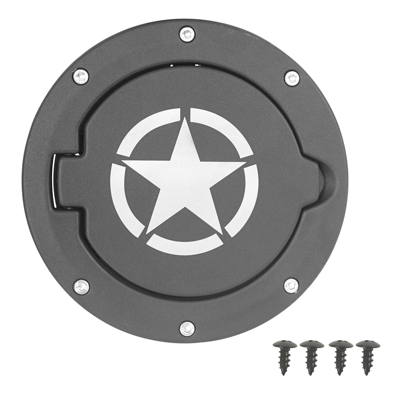 Hooke Road Tj Fuel Door Cover Gas Tank Cap Filler Compatible With Jeep Tj Wrangler 1997-2006